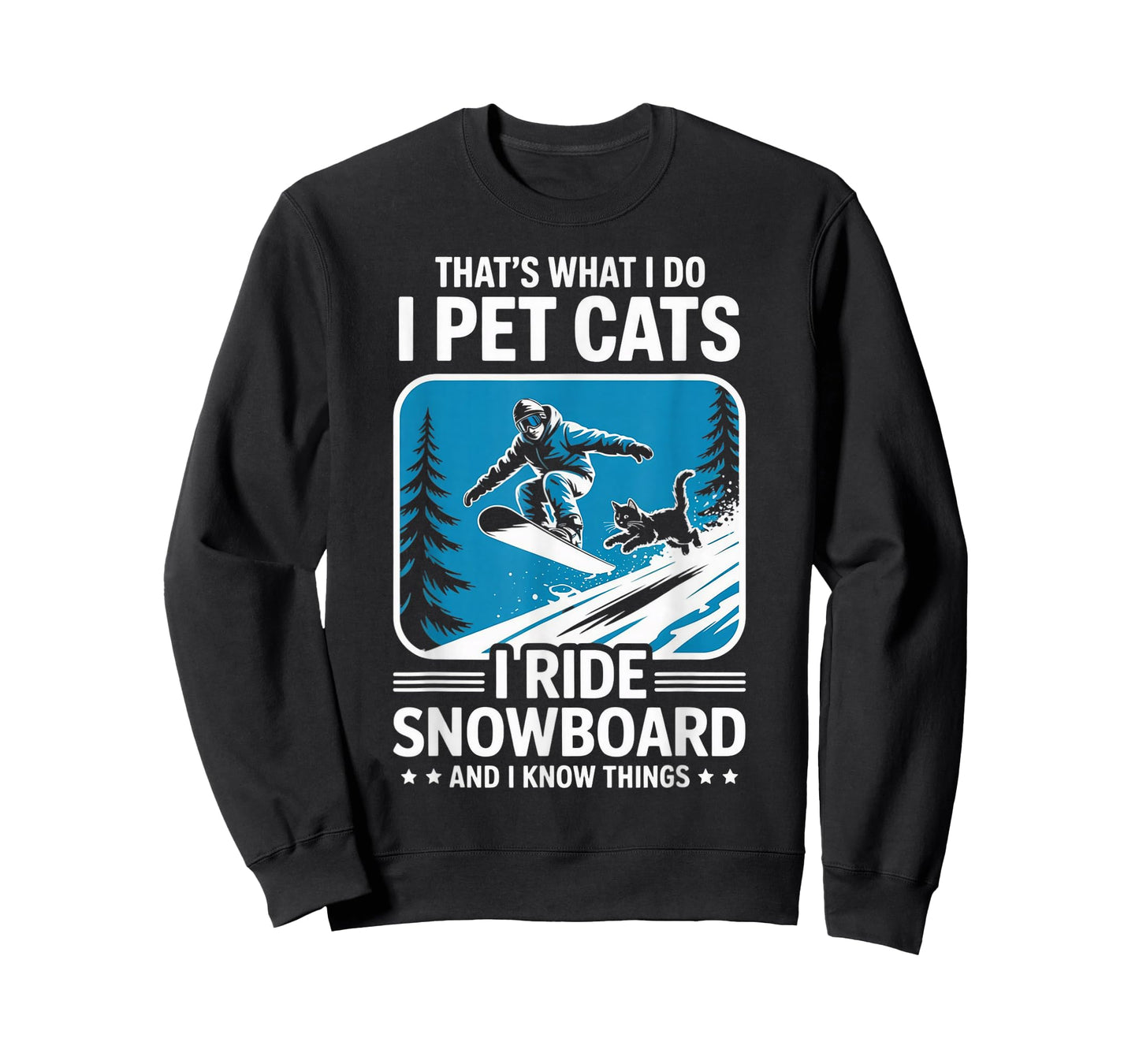 Pet Cats Ride Snowboard Cat Kitten Snowboarding Snowboarder T-Shirt
