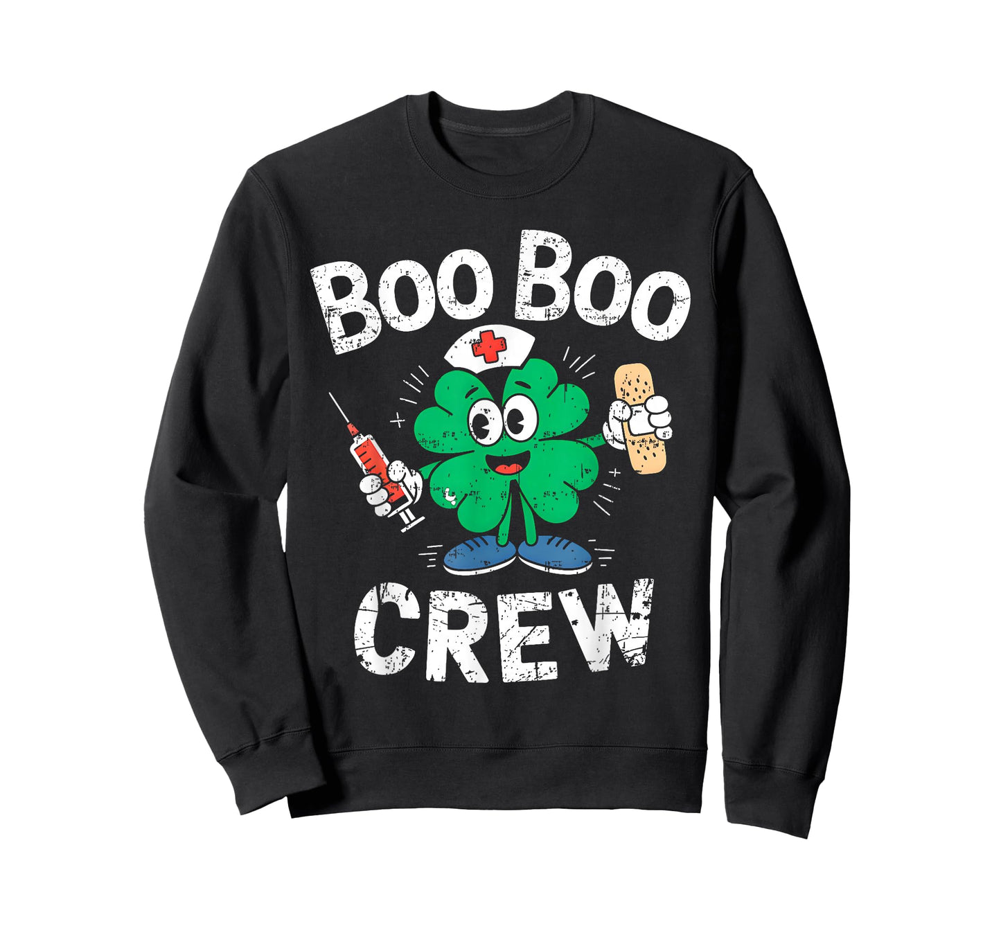 Boo Boo Crew St Patricks Day Nurse Scrub Top Saint Pattys T-Shirt