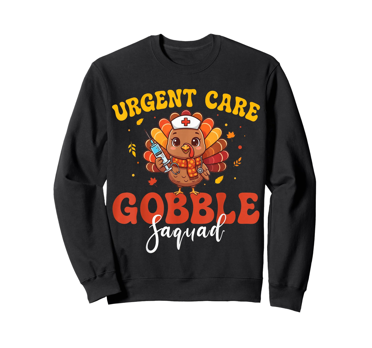Groovy Urgent Care Nurse Gobble Squad Thanksgiving Turkey T-Shirt