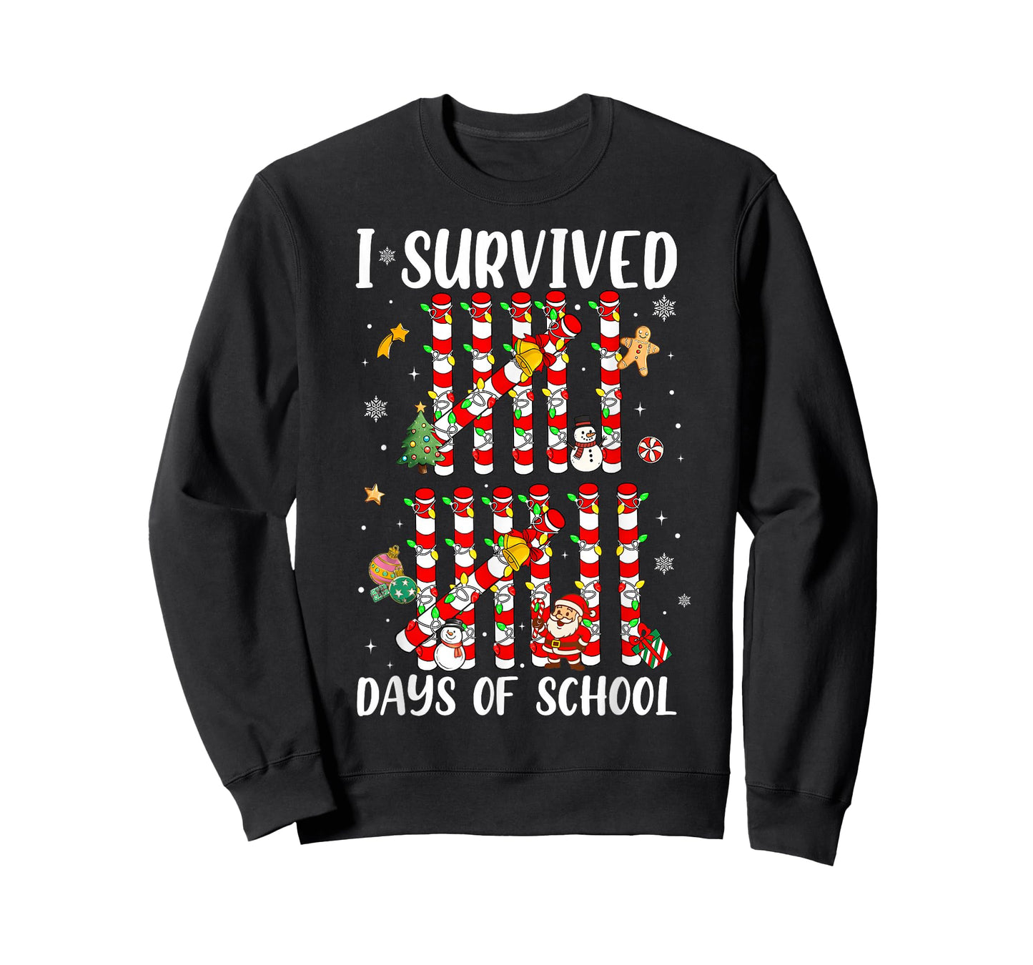 I Survived 67 Days of School Xmas Candy Cane Tally Boy Girl T-Shirt