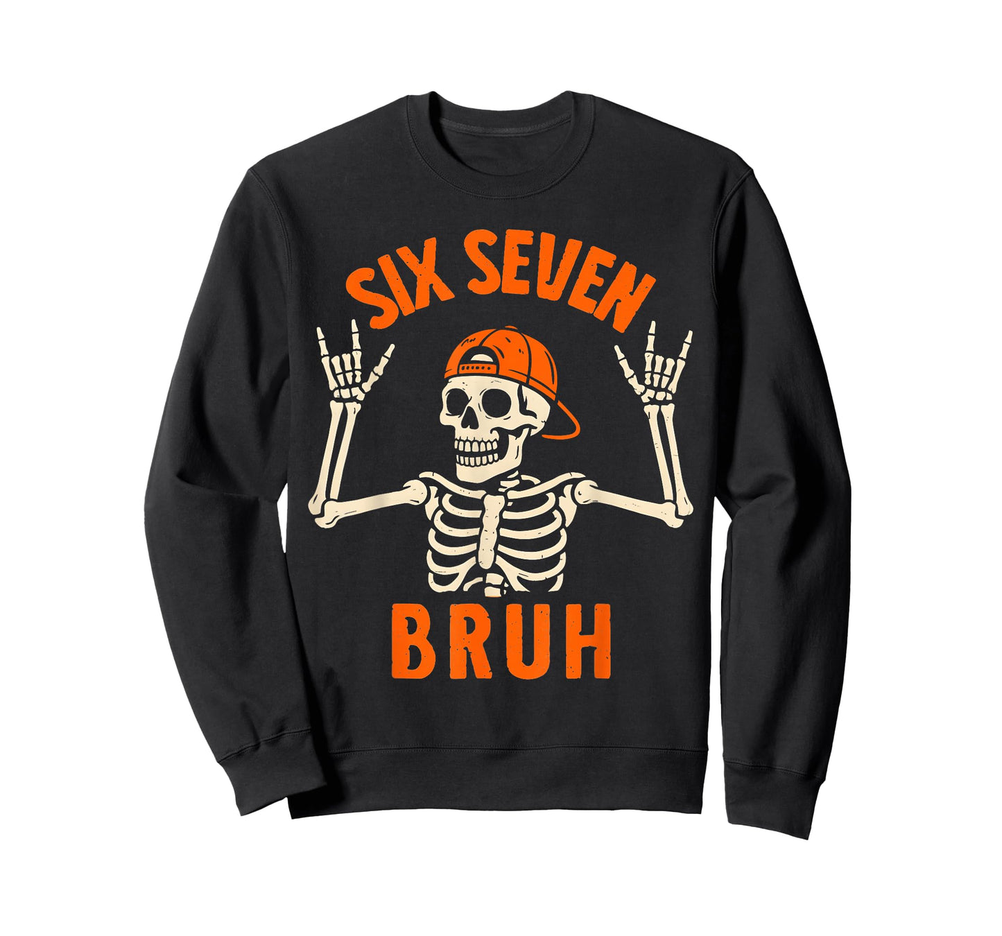 67 Meme 6 7 Funny Halloween Skeleton Rock On Six Seven Bruh T-Shirt