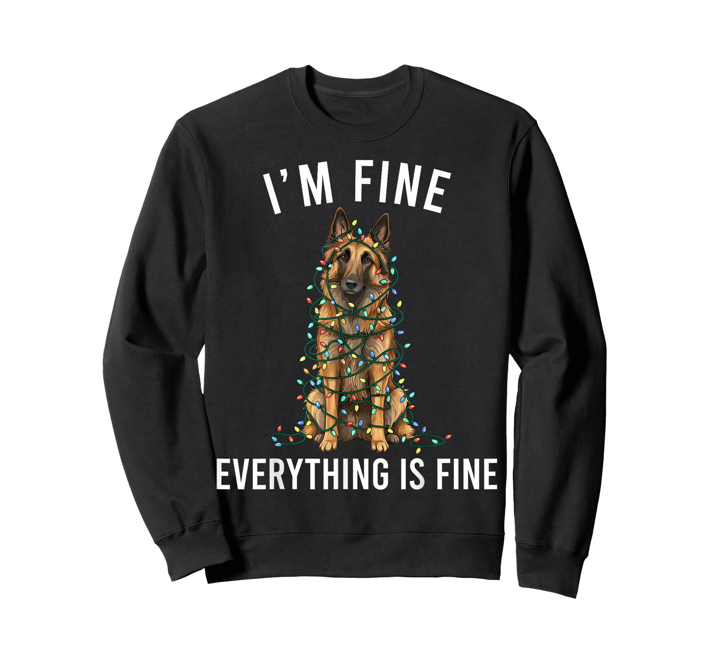 Belgian Tervuren Christmas I'm Fine Everything is Fine T-Shirt