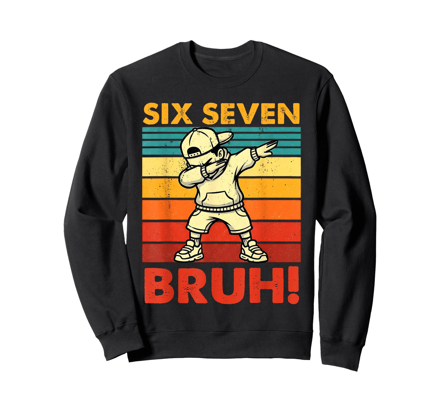 Six Seven Bruh Dabbing Boy Funny 67 Meme Gen Alpha Slang T-Shirt