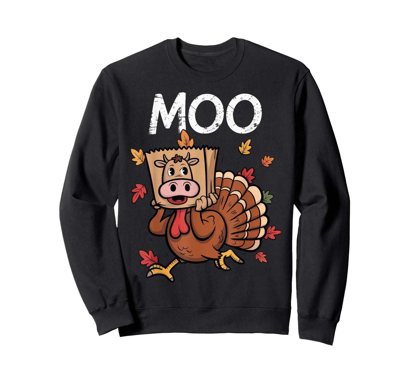 Thanksgiving Turkey Moo Cow Head T-Shirt