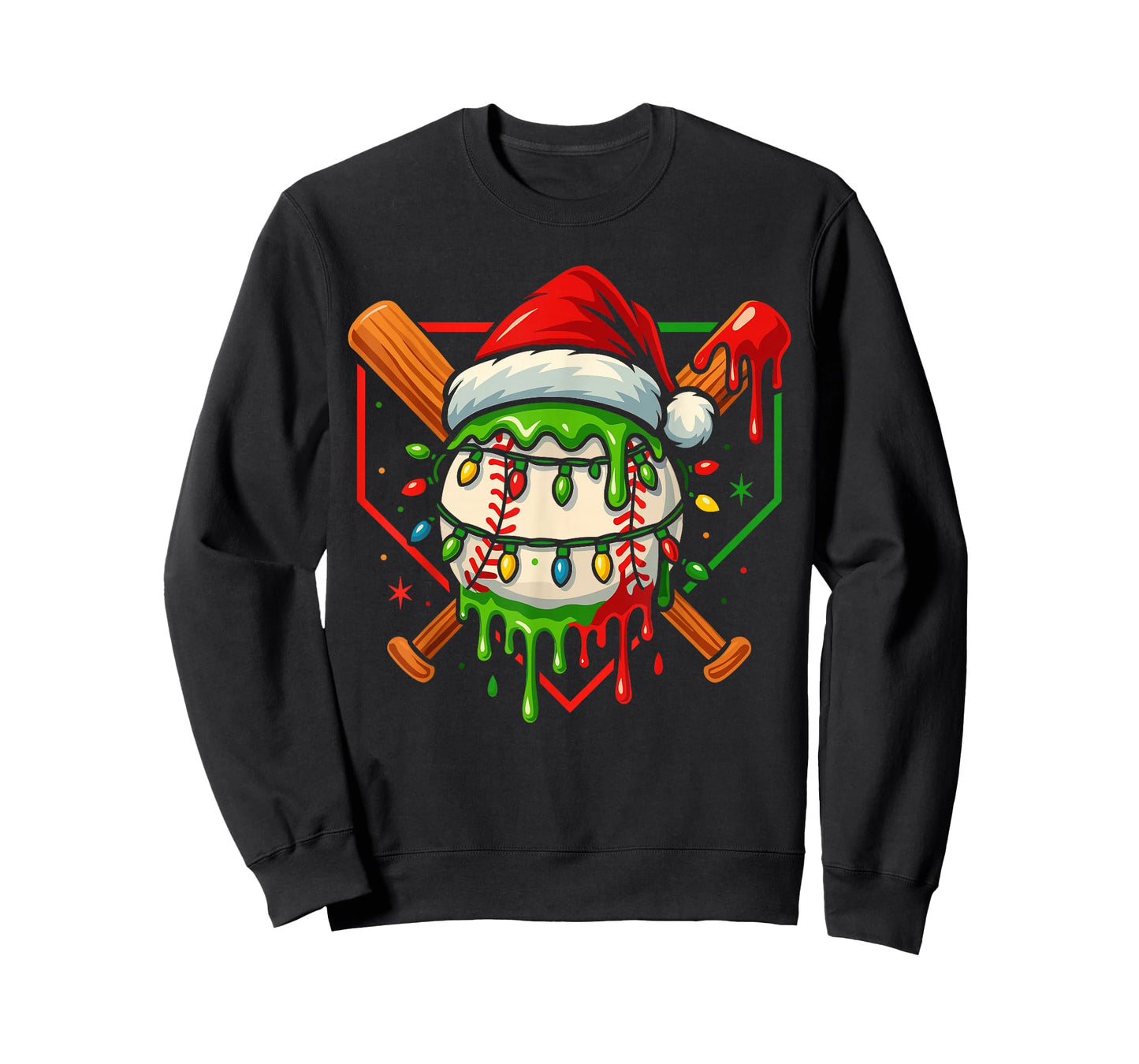 Baseball Lifestyle Apparel Youth Christmas Baseball Drip T-Shirt