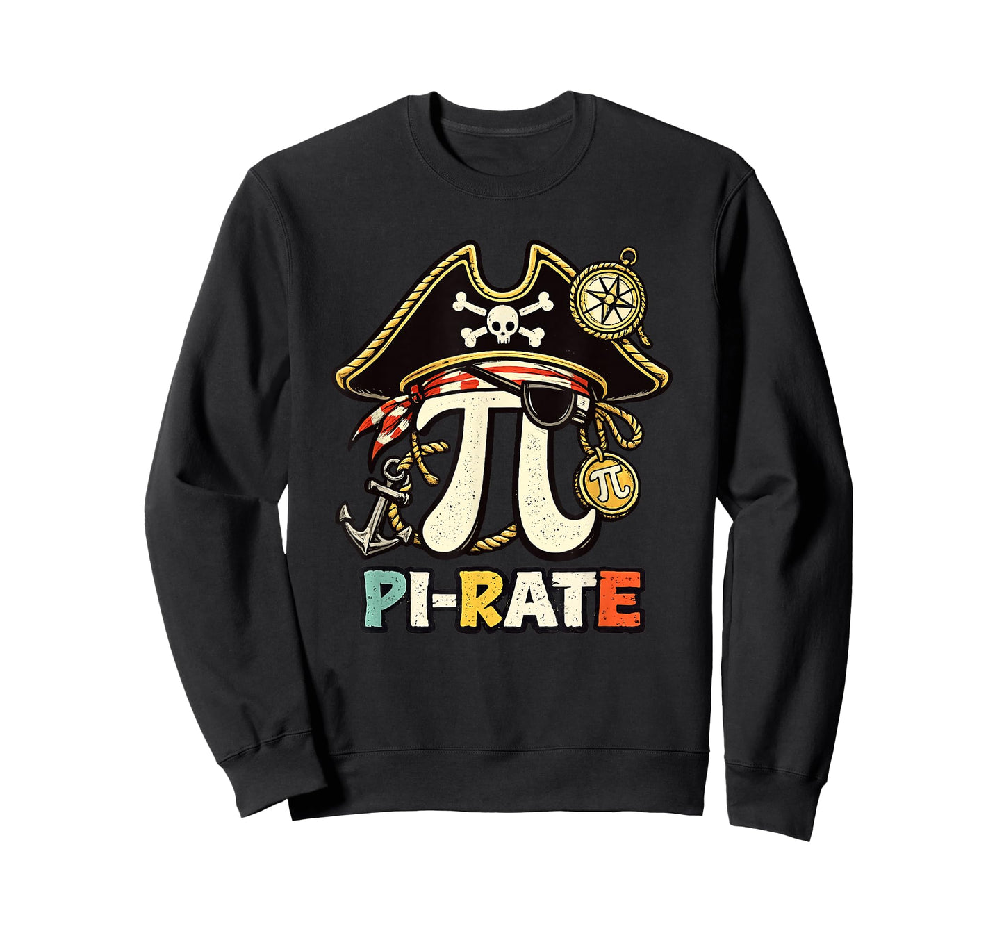 Pi Rate Pirate Pi Day 3.14 Math Pun Nerd Men Women Kids T-Shirt