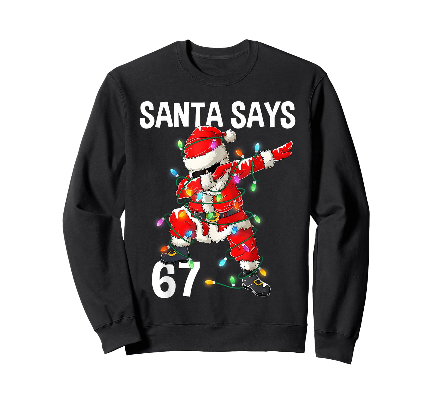 Christmas Santa Says 67 Six Seven Meme Funny Merry Christmas T-Shirt
