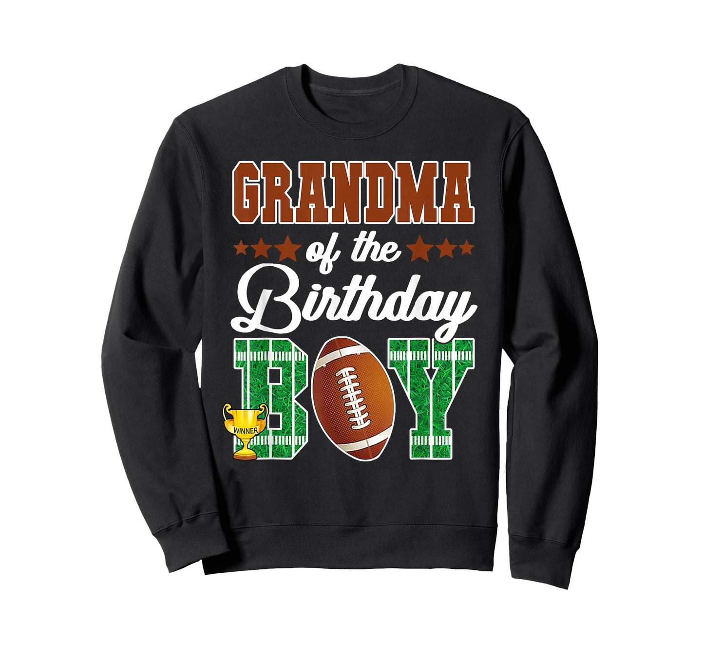 Grandma of The Birthday Boy Football Party Family Matching T-Shirt