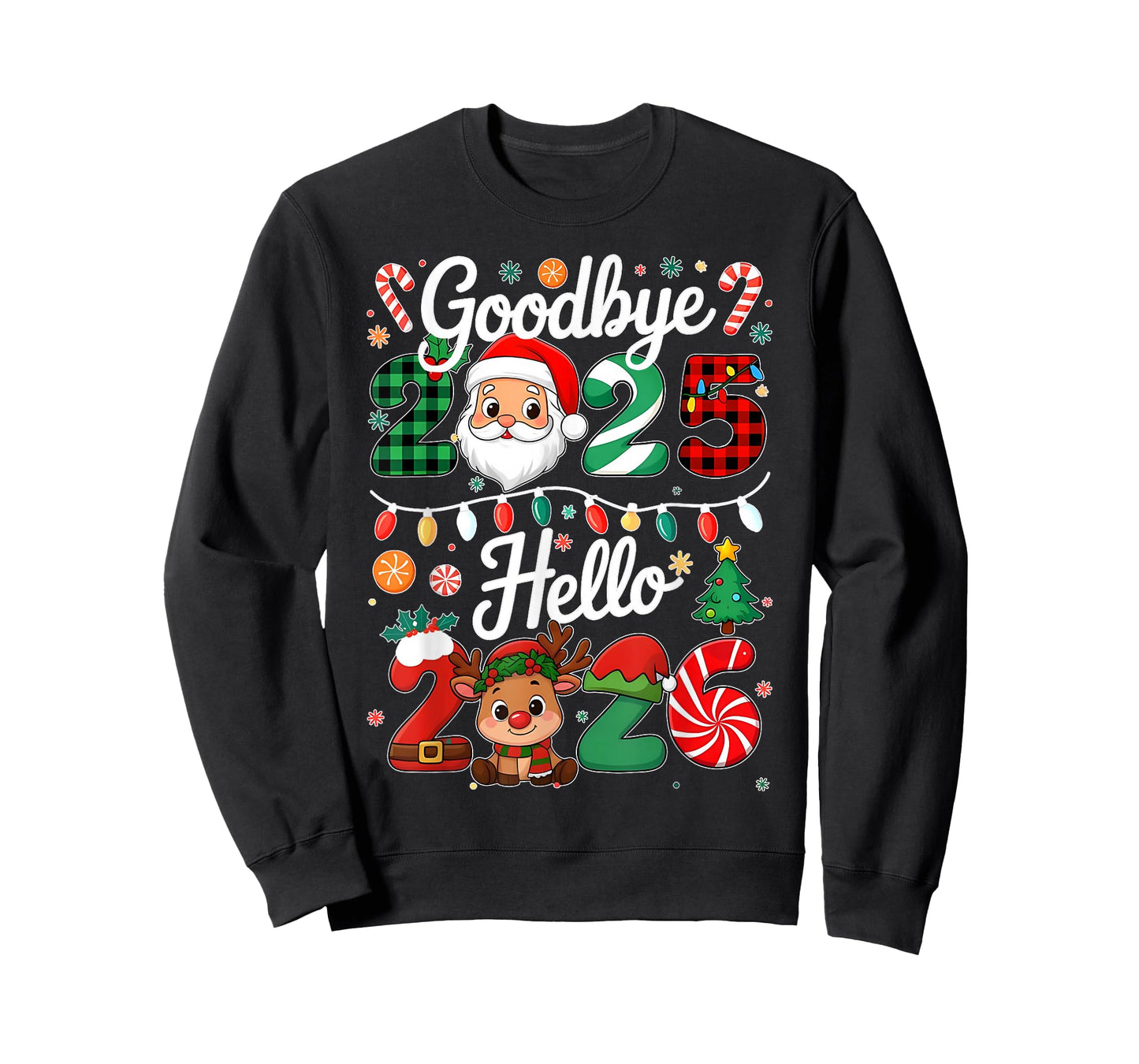 Goodbye 2025 Hello 2026 Happy New Year's Eve Christmas Xmas T-Shirt