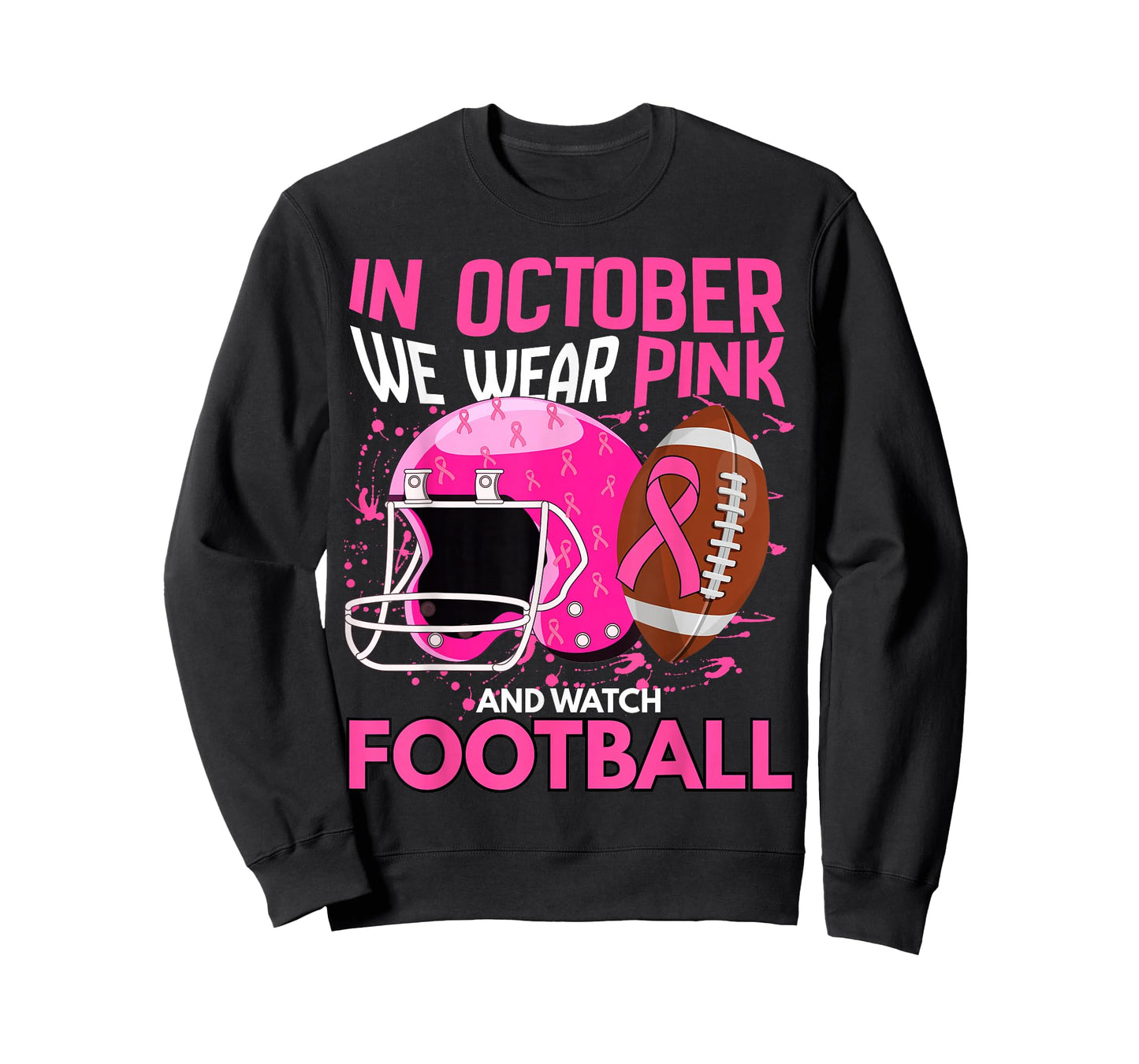 Breast Cancer Awareness Football We Wear Pink October T-Shirt