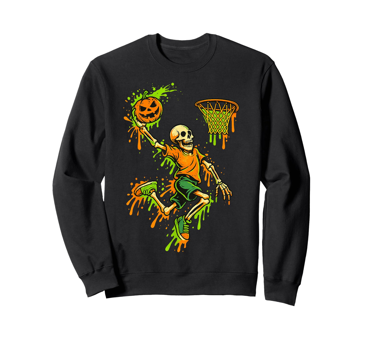 Spooky Basketball Halloween Costume Skeleton Player Boys T-Shirt