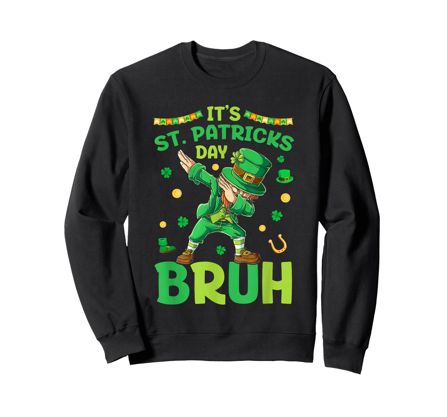 Bruh St Patricks Day Boys Kids Saint Patricks Day Leprechaun T-Shirt