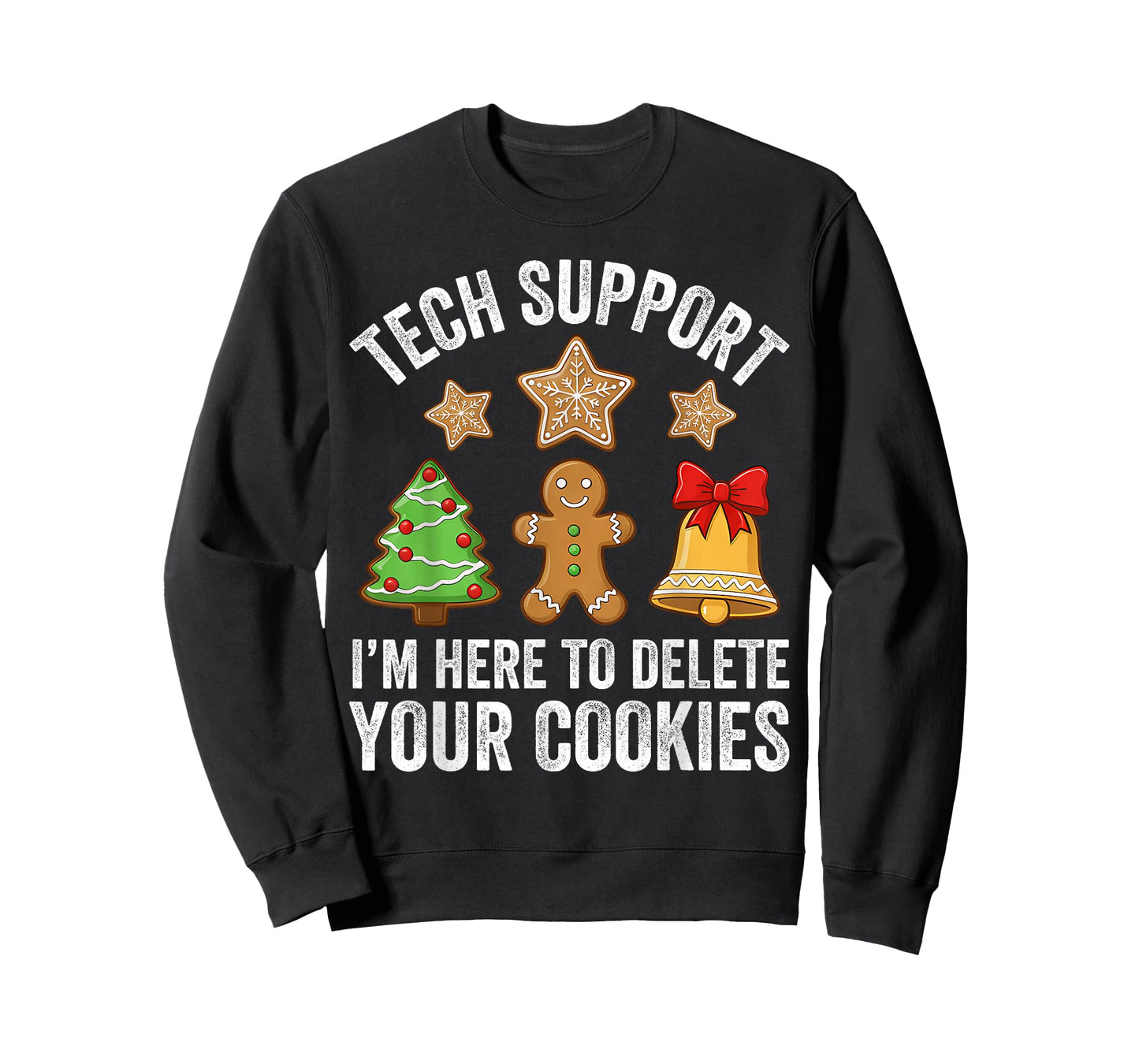 Men Boys Support Here to Delete Your Cookies Funny Christmas T-Shirt