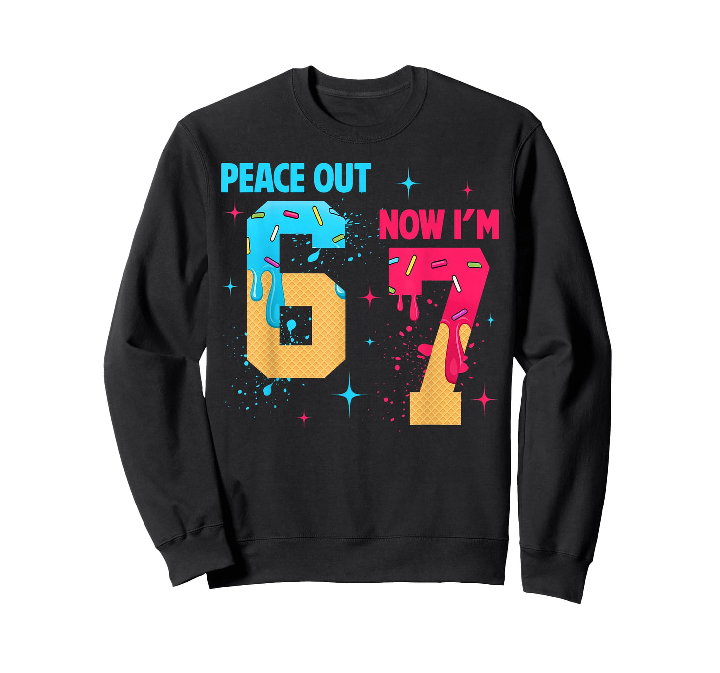 7 Years Old Birthday Peace Out 6 Now I'm 7 67 Birthday Kids T-Shirt