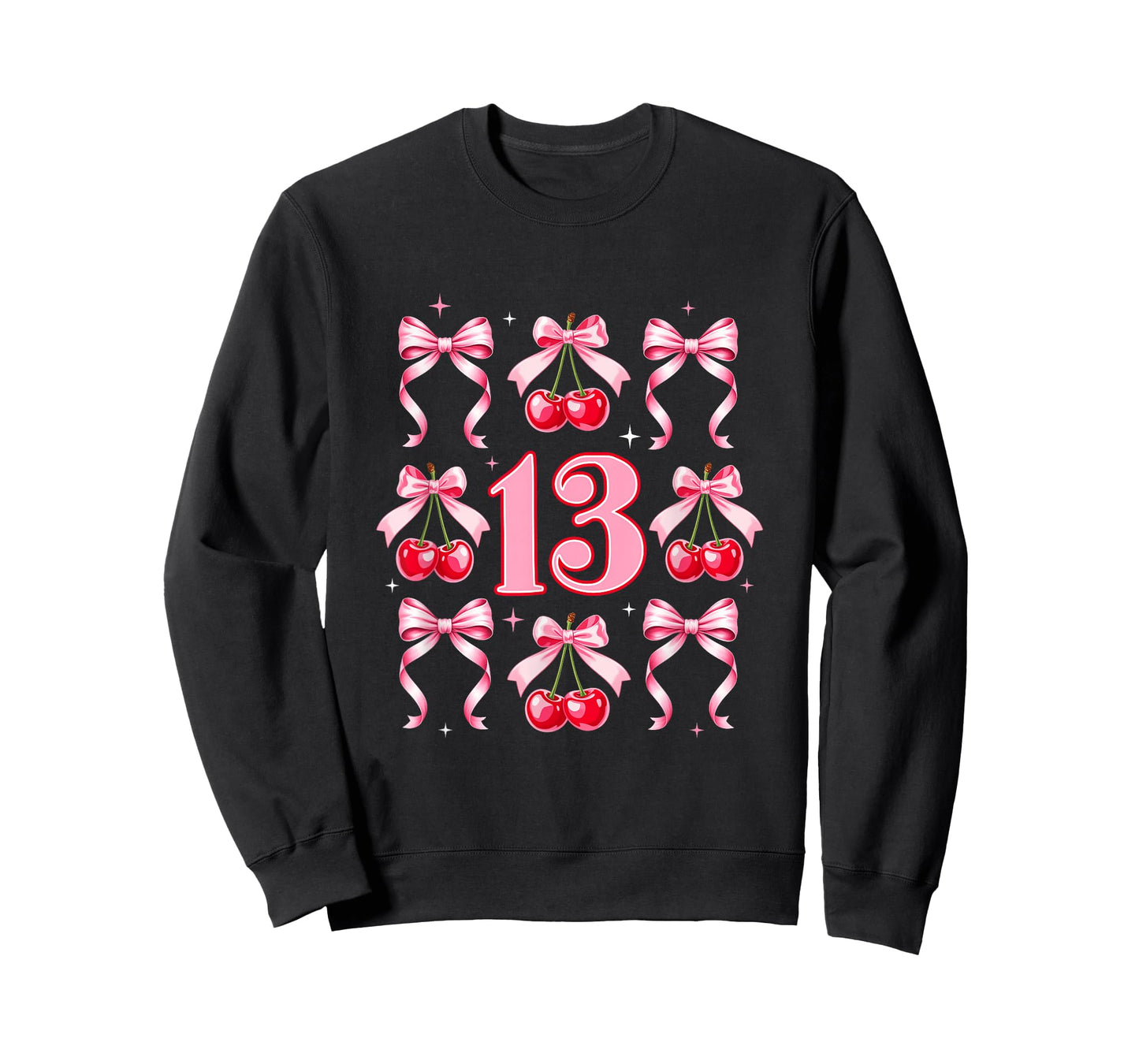 Birthday Girl 13Th Birthday Cherry Coquette Bow 13 Years Old T-Shirt