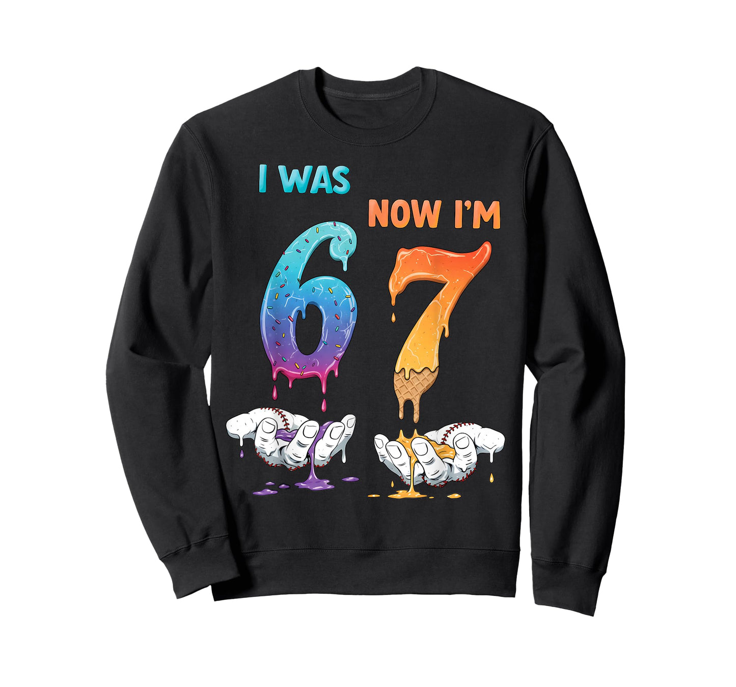 Six Seven Meme 7 Year Old Birthday Shirt was 6 Now I'm 7 T-Shirt