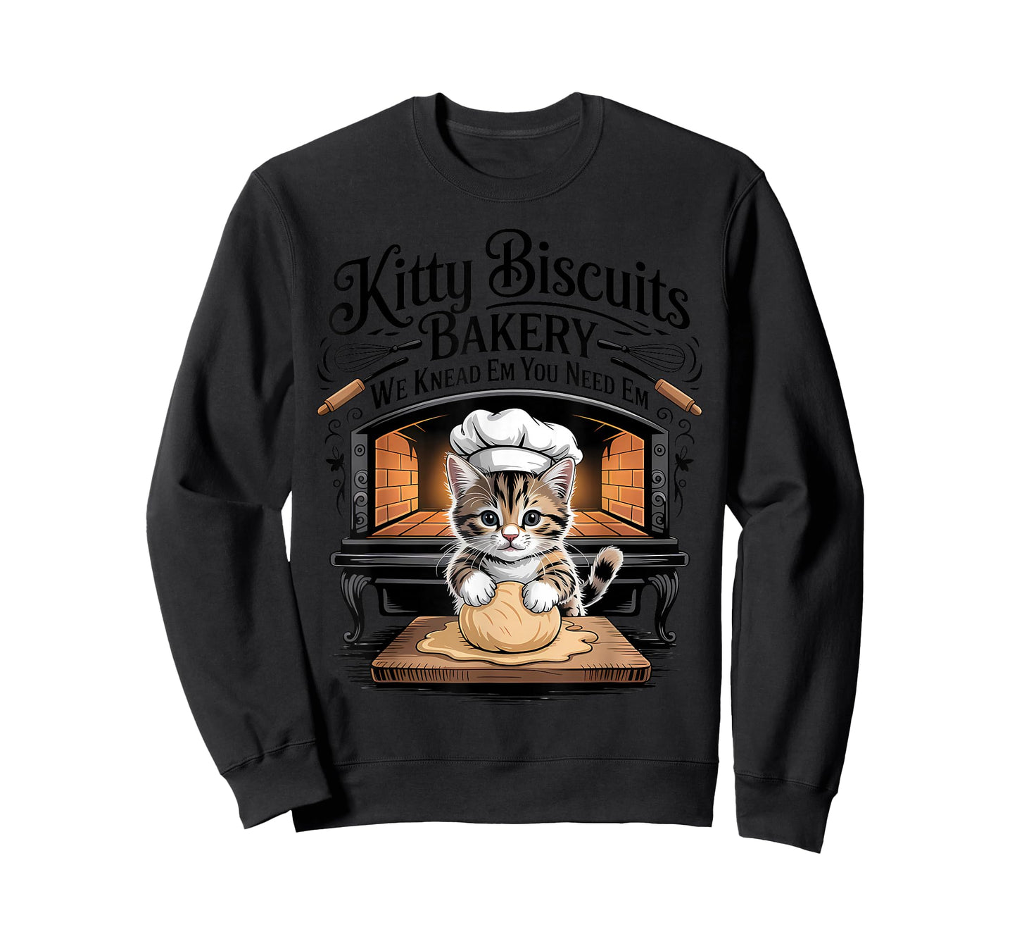Kitty Biscuits We Knead Em You Need Em Funny Baking Cat T-Shirt
