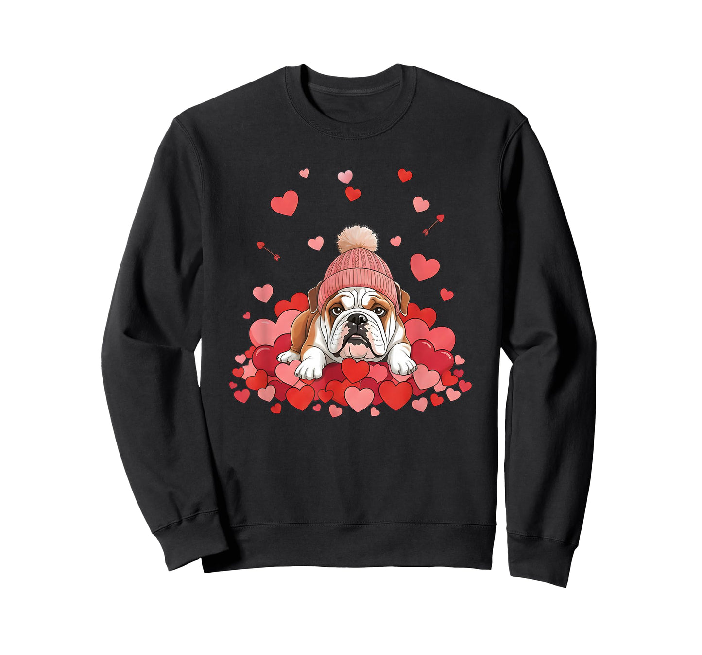 English Bulldog Valentines Day Dog Mom Dad Heart Pet Lovers T-Shirt