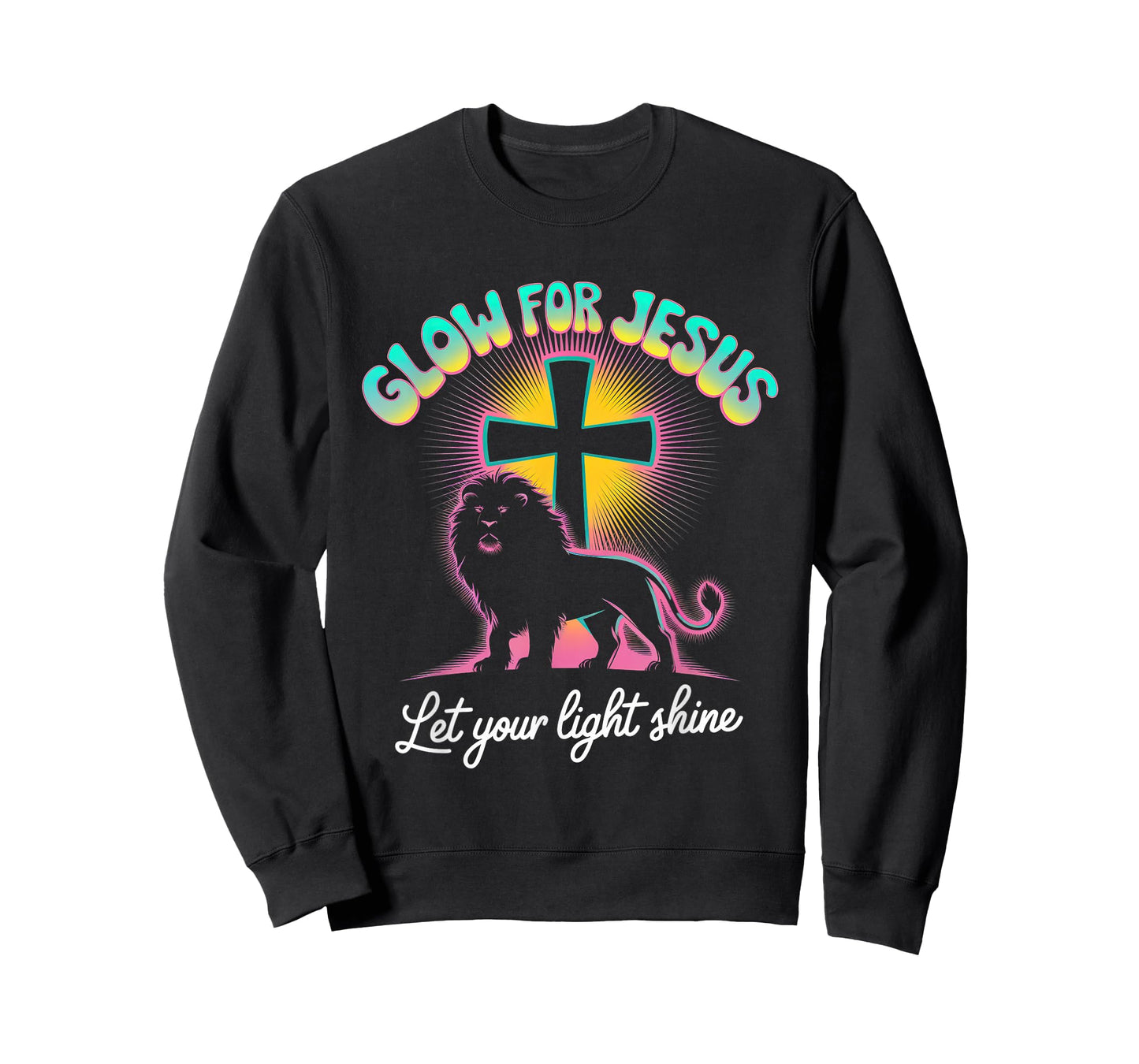 Glow for Jesus Tshirt Christian Faith Lion God Christianity T-Shirt