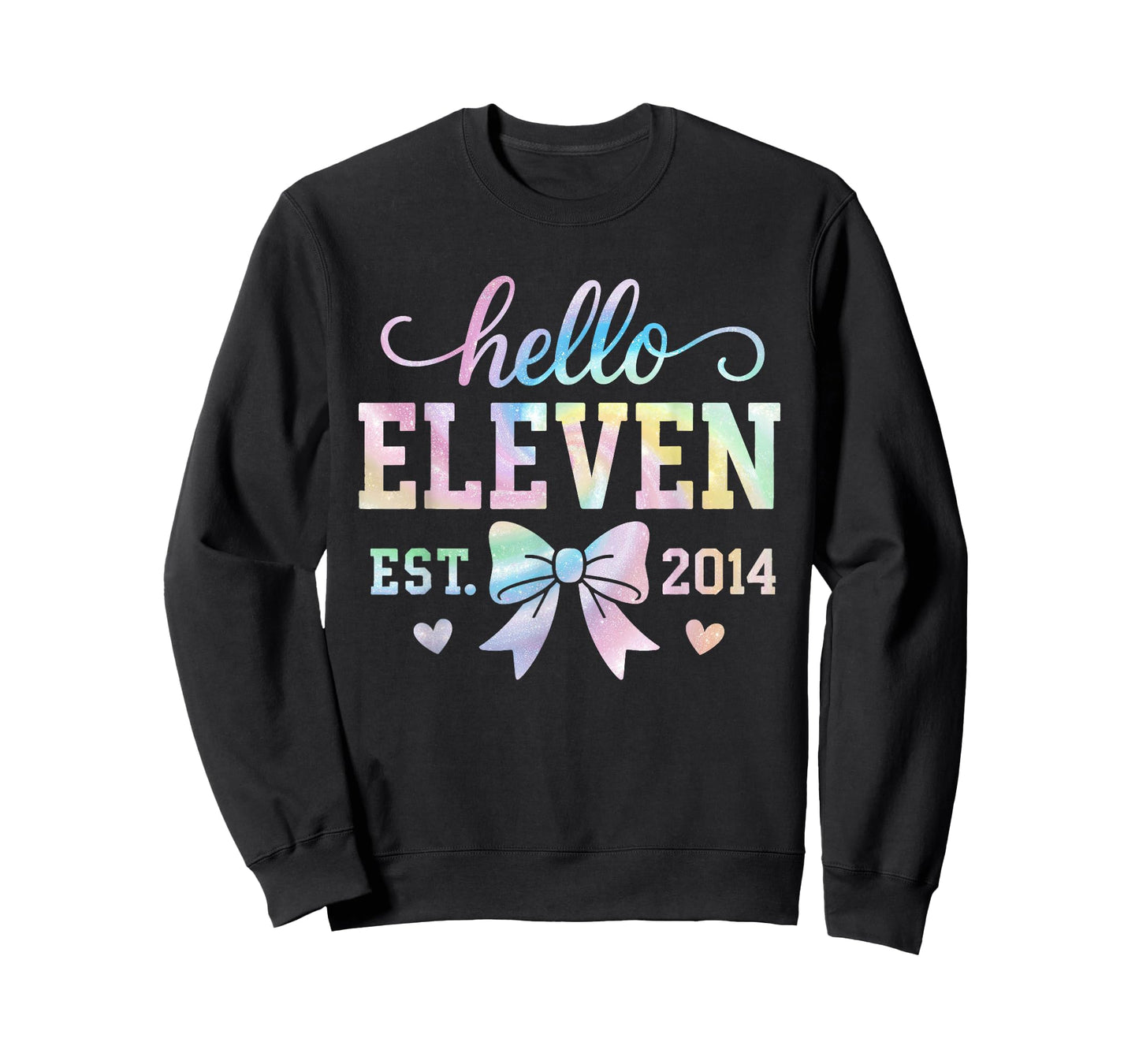 Hello Eleven Est 2014 Coquette Bow 11th Birthday Girl T-Shirt