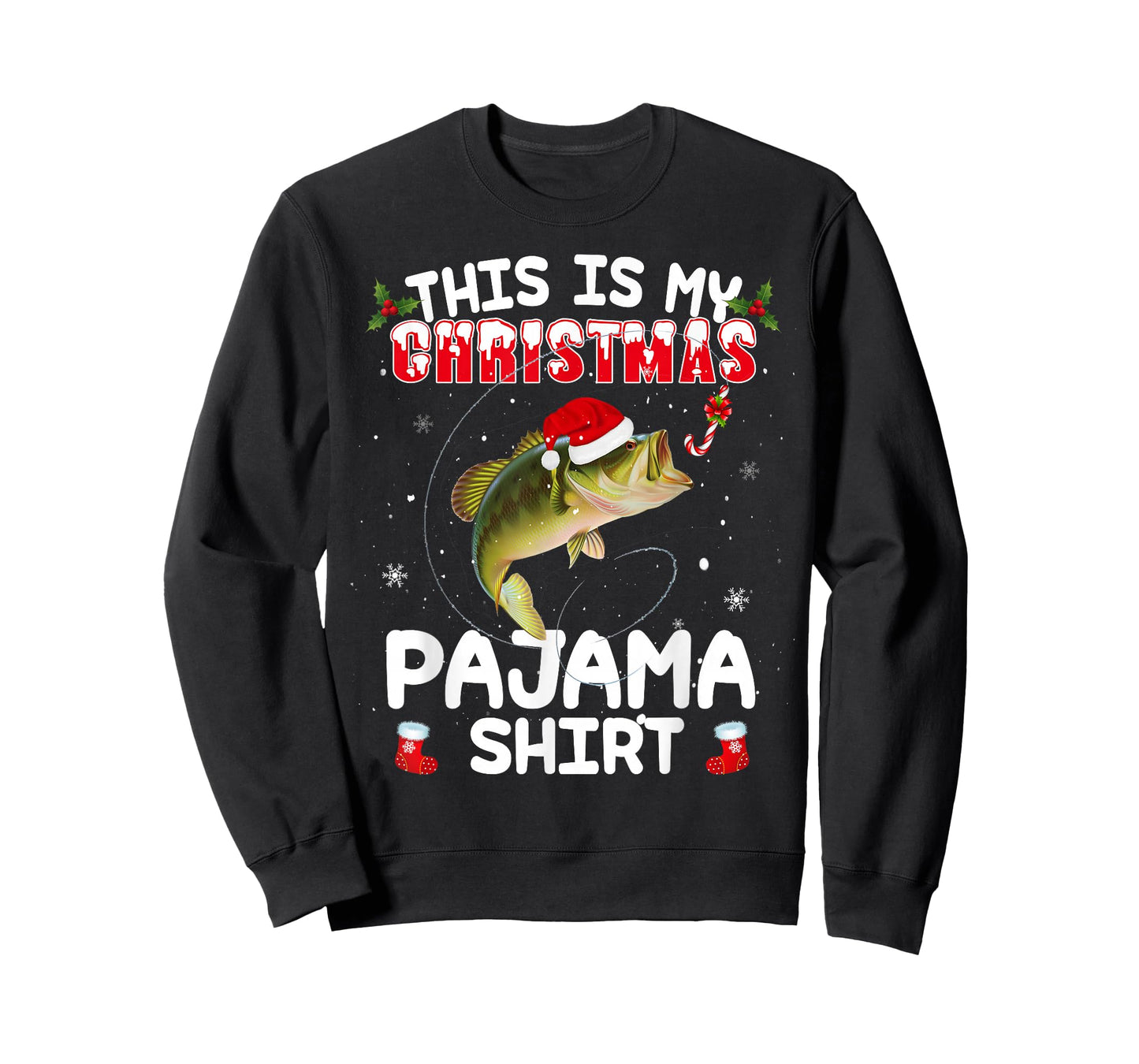 This is My Christmas Pajama Shirt Funny Fishing Xmas for Men T-Shirt
