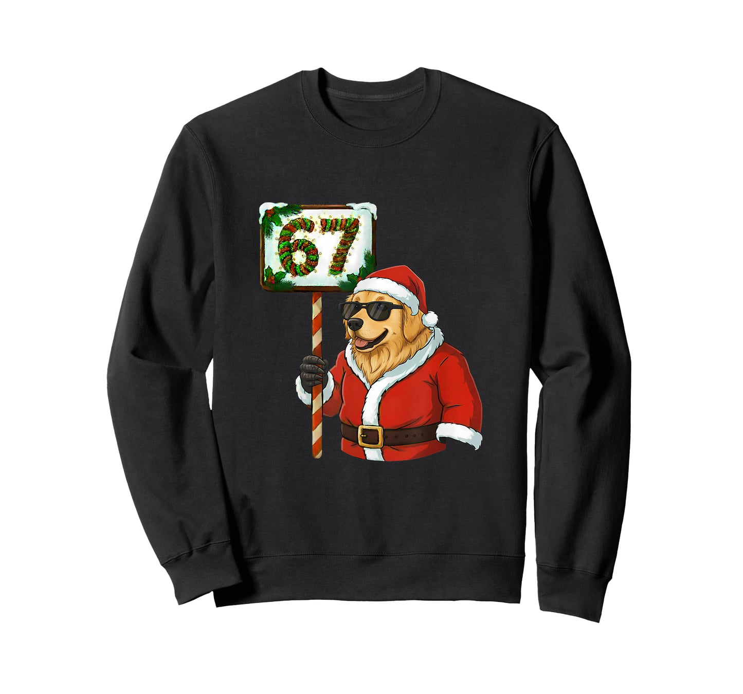 67 Meme Funny 6-7 Christmas Golden Retriever Dog Lover T-Shirt