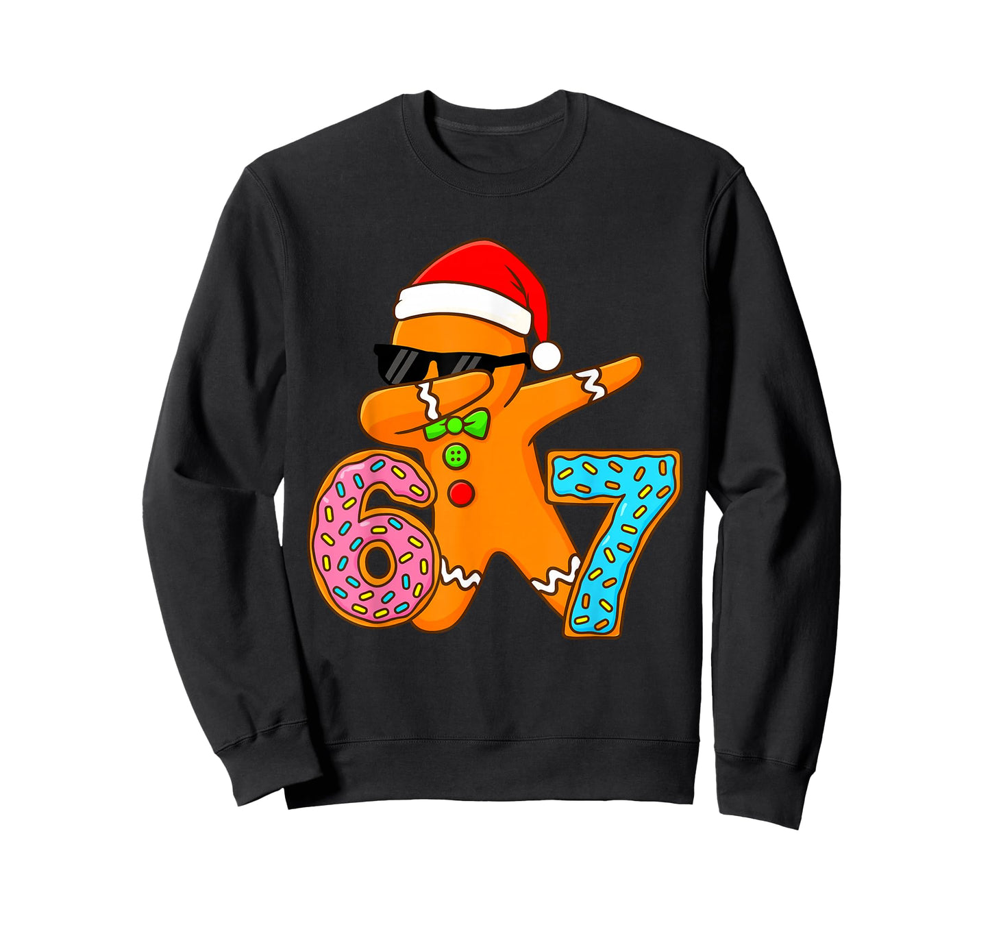 Six Seven Bruh Gingerbread Dabbing Funny Christmas 6 7 Meme T-Shirt
