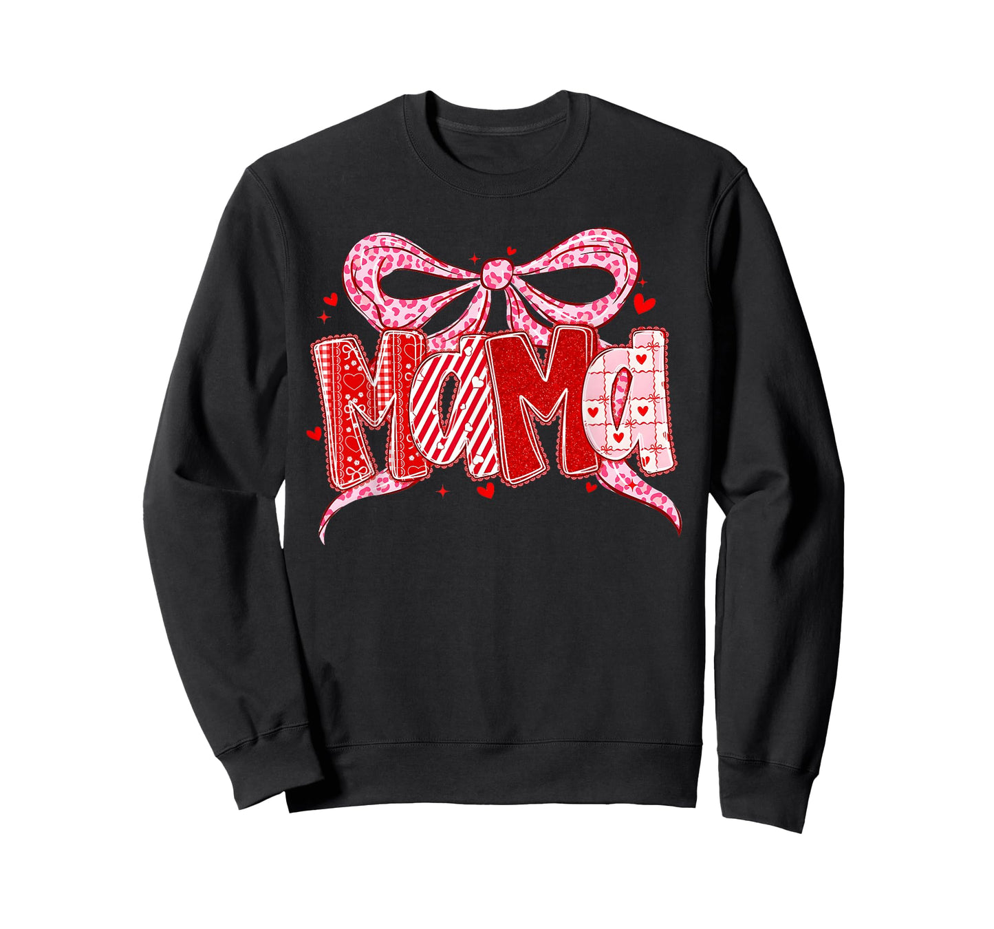 Valentine Mama Coquette Leoaprd Bow Mom Mother Women T-Shirt