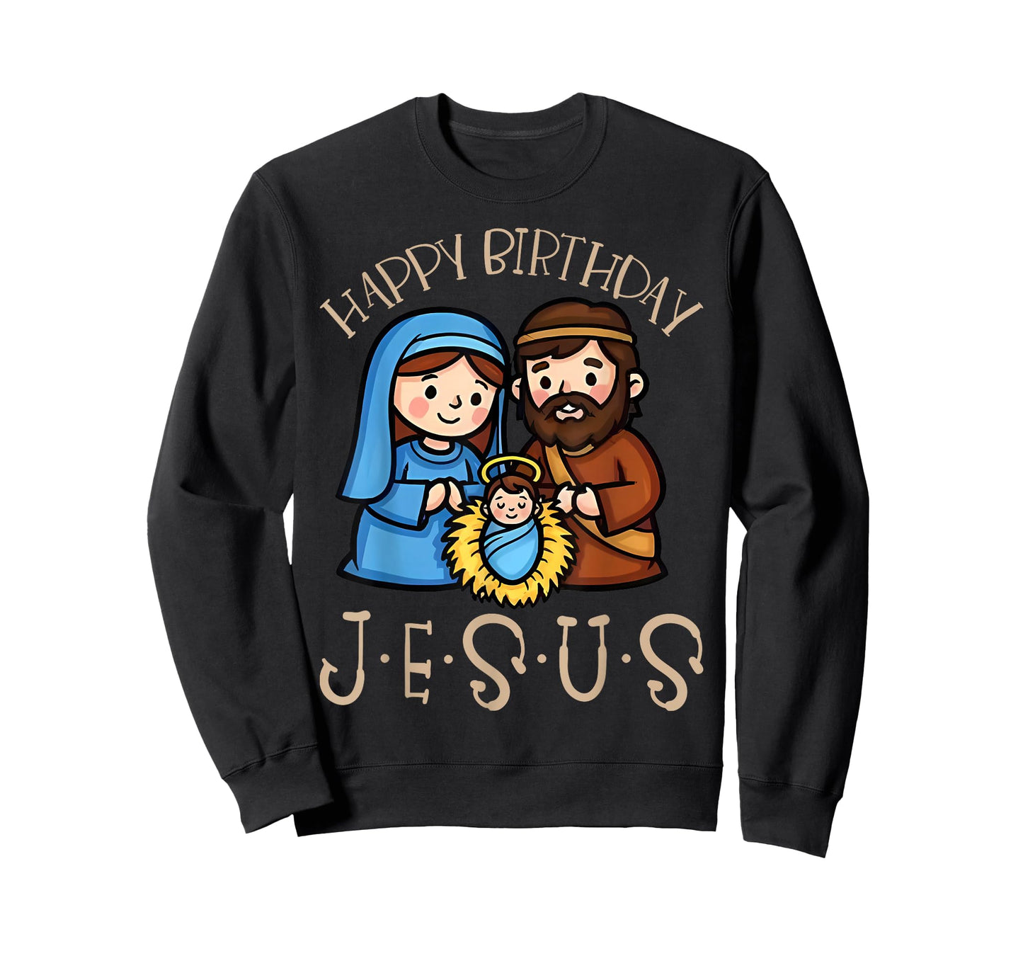Nativity Happy Birthday Jesus Christmas Nativity Christian T-Shirt