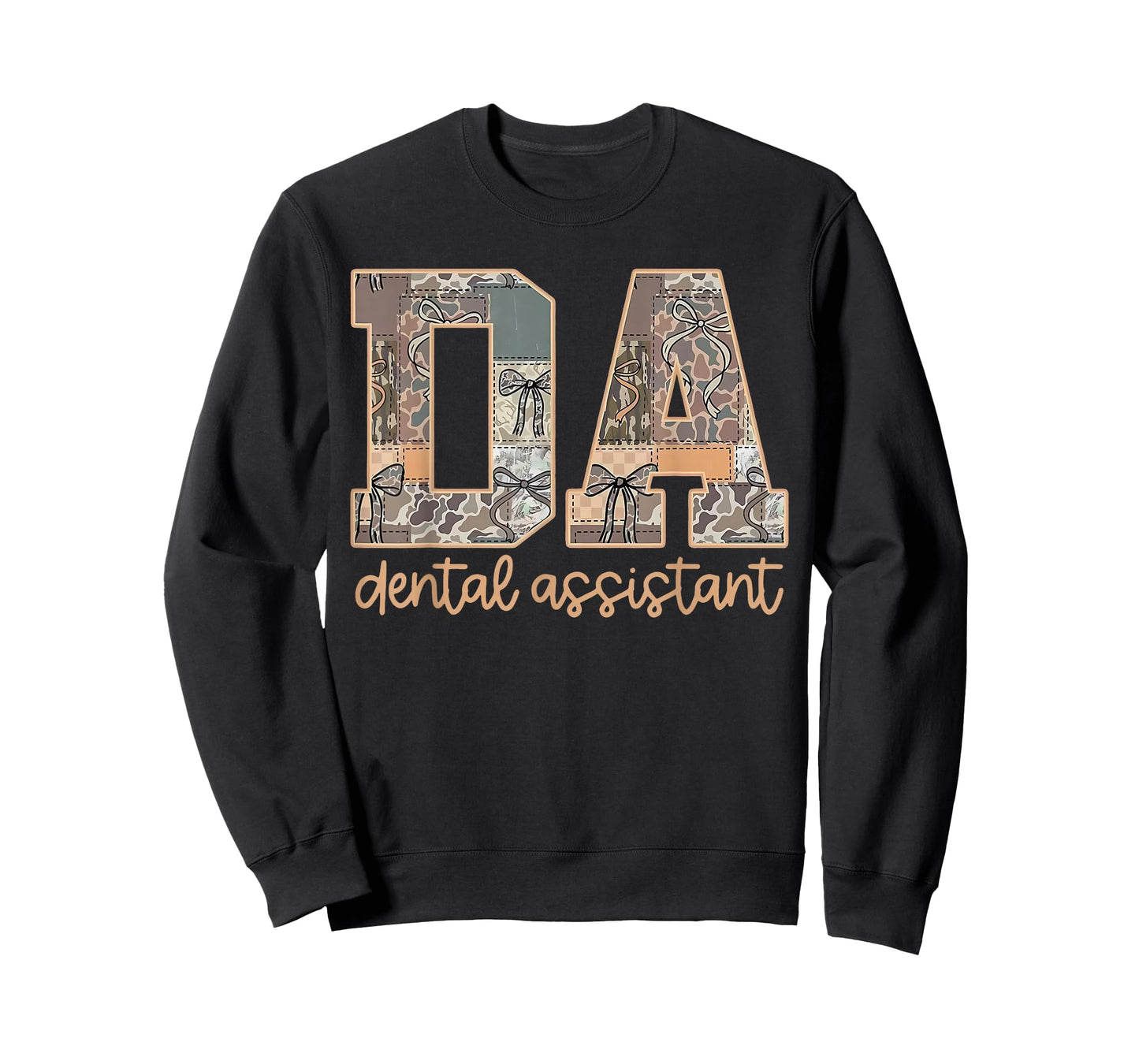 Camo DA Dentist Dental Assistant Coquette Bow Camouflage T-Shirt