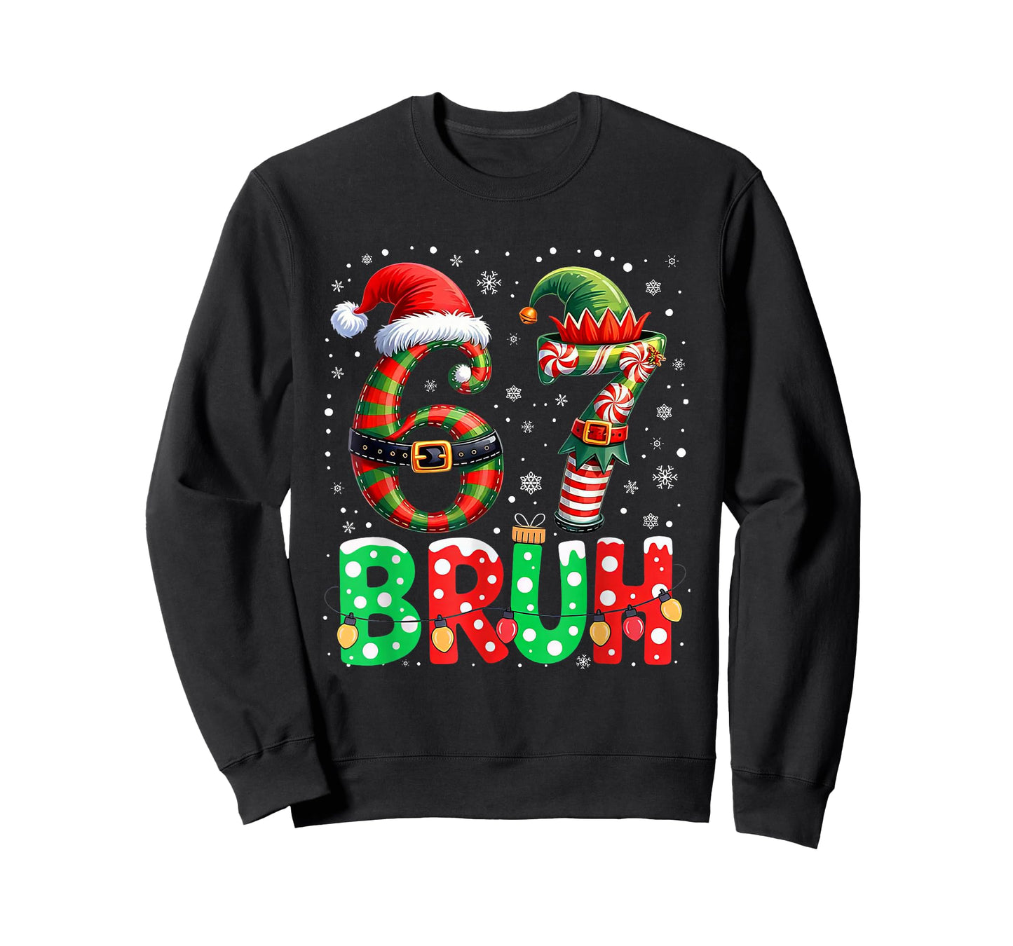 Bruh 67 Six Seven 6 7 Meme Christmas Funny Boy Girl Kids T-Shirt