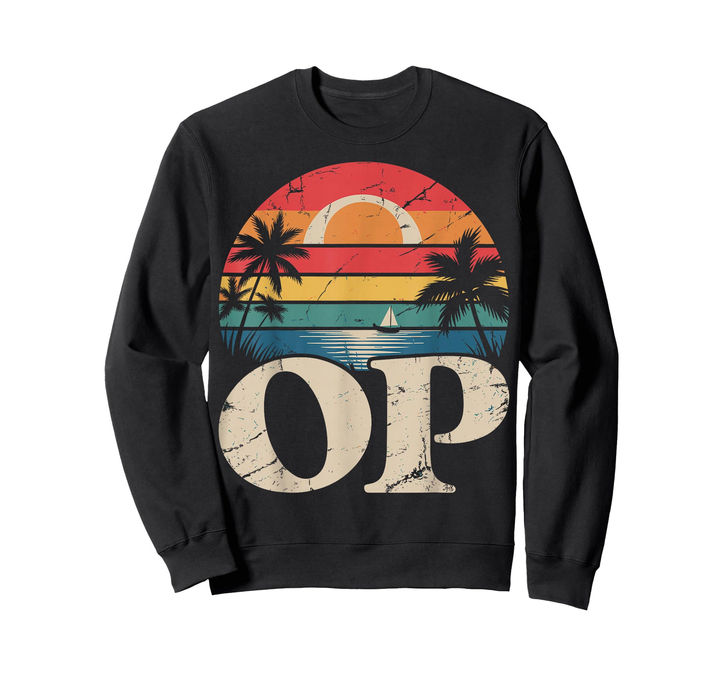 Op Ocean Vintage Pacific Beach Sun Palm Trees Retro T-Shirt
