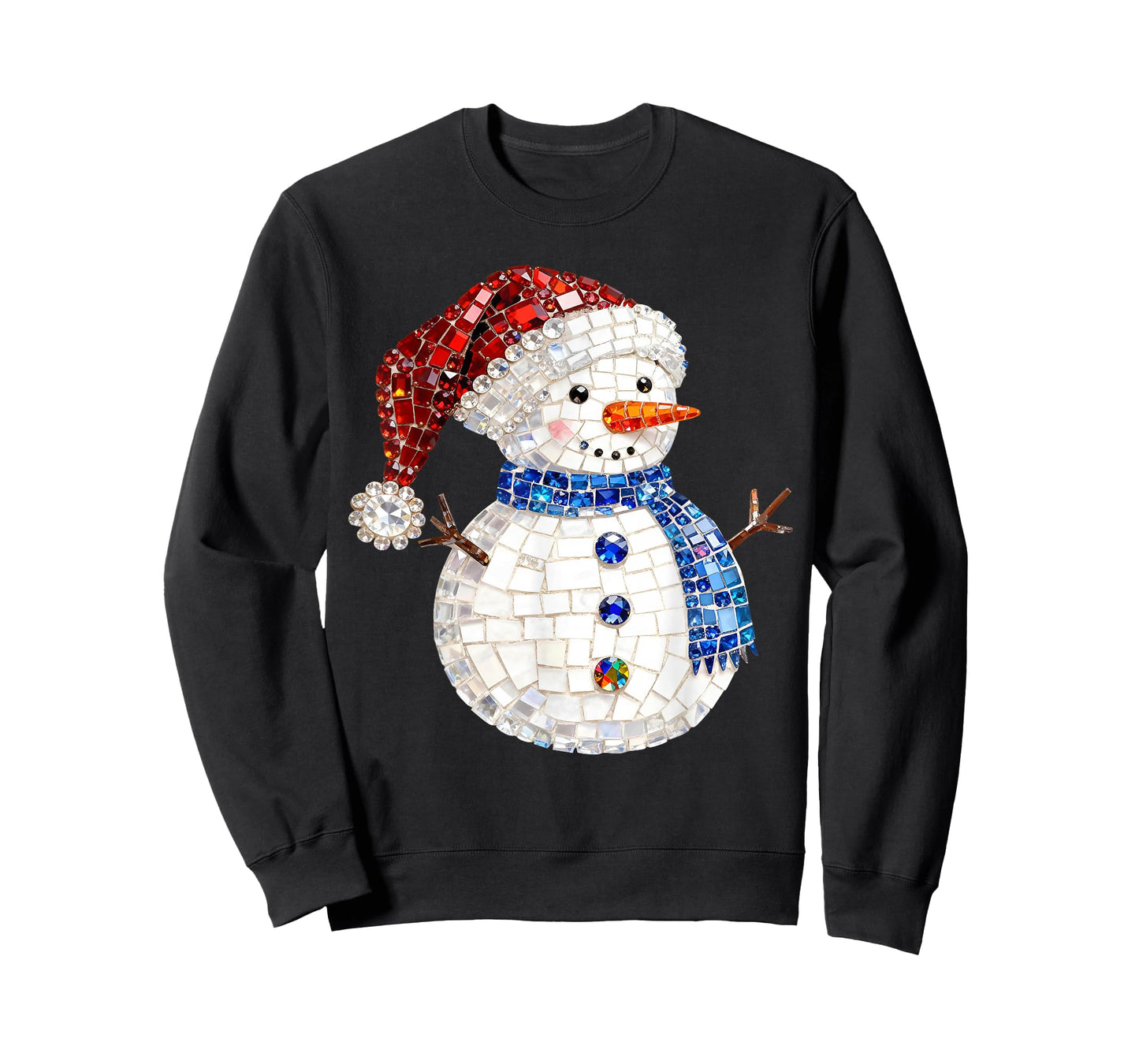 Sparkly Rhinestone Snowman Pajamas Holiday Merry Christmas T-Shirt