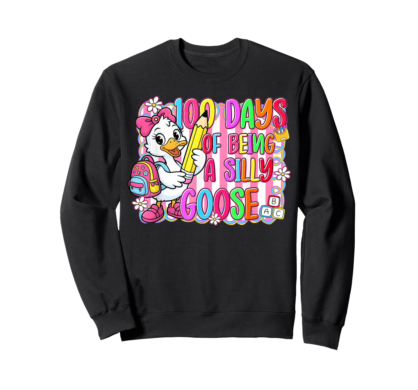 Preppy 100 Days of School Silly Goose 100th Day Teacher Girl T-Shirt