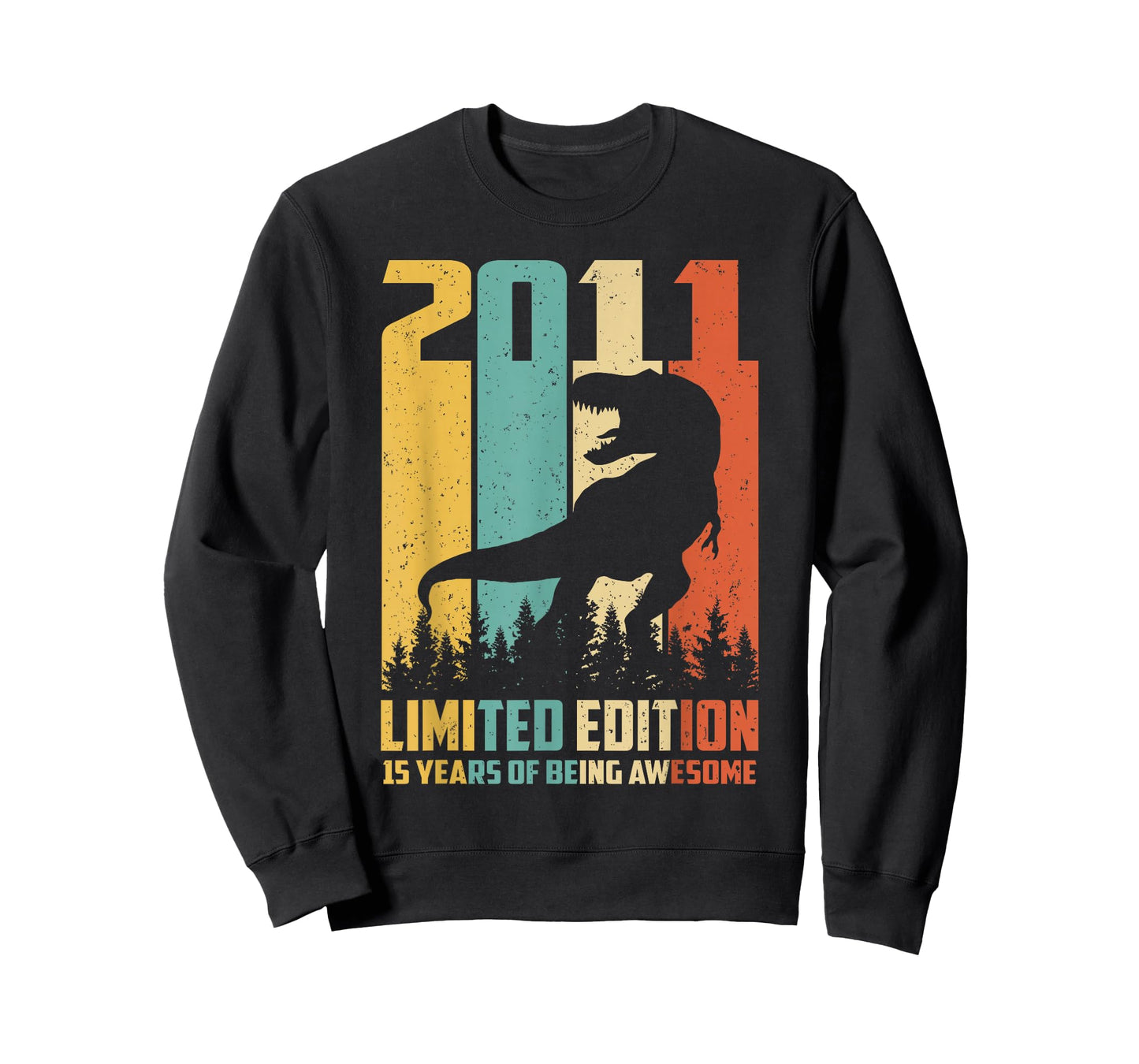 Awesome Since 2011 15 Years Old 15th Birthday T-Rex Dinosaur T-Shirt