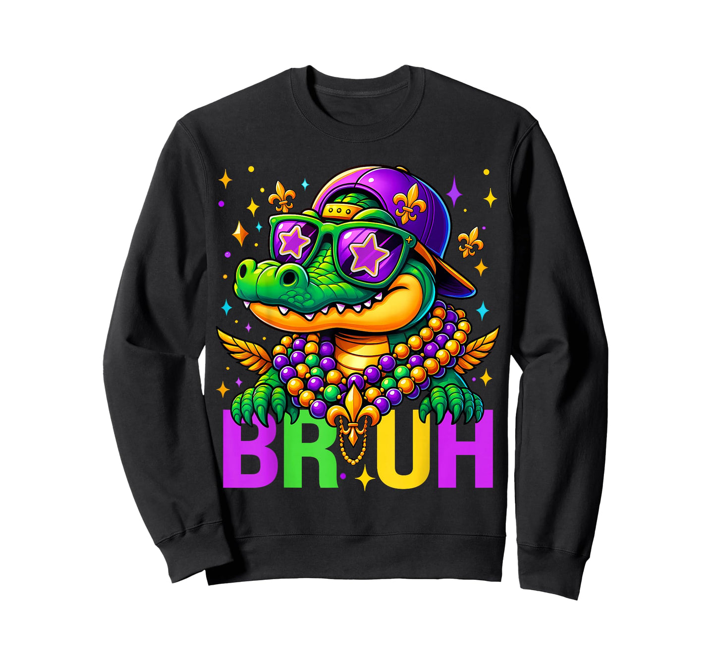 Alligator Bruh Mardi Gras Costume Carnival Teens Boys Kids T-Shirt