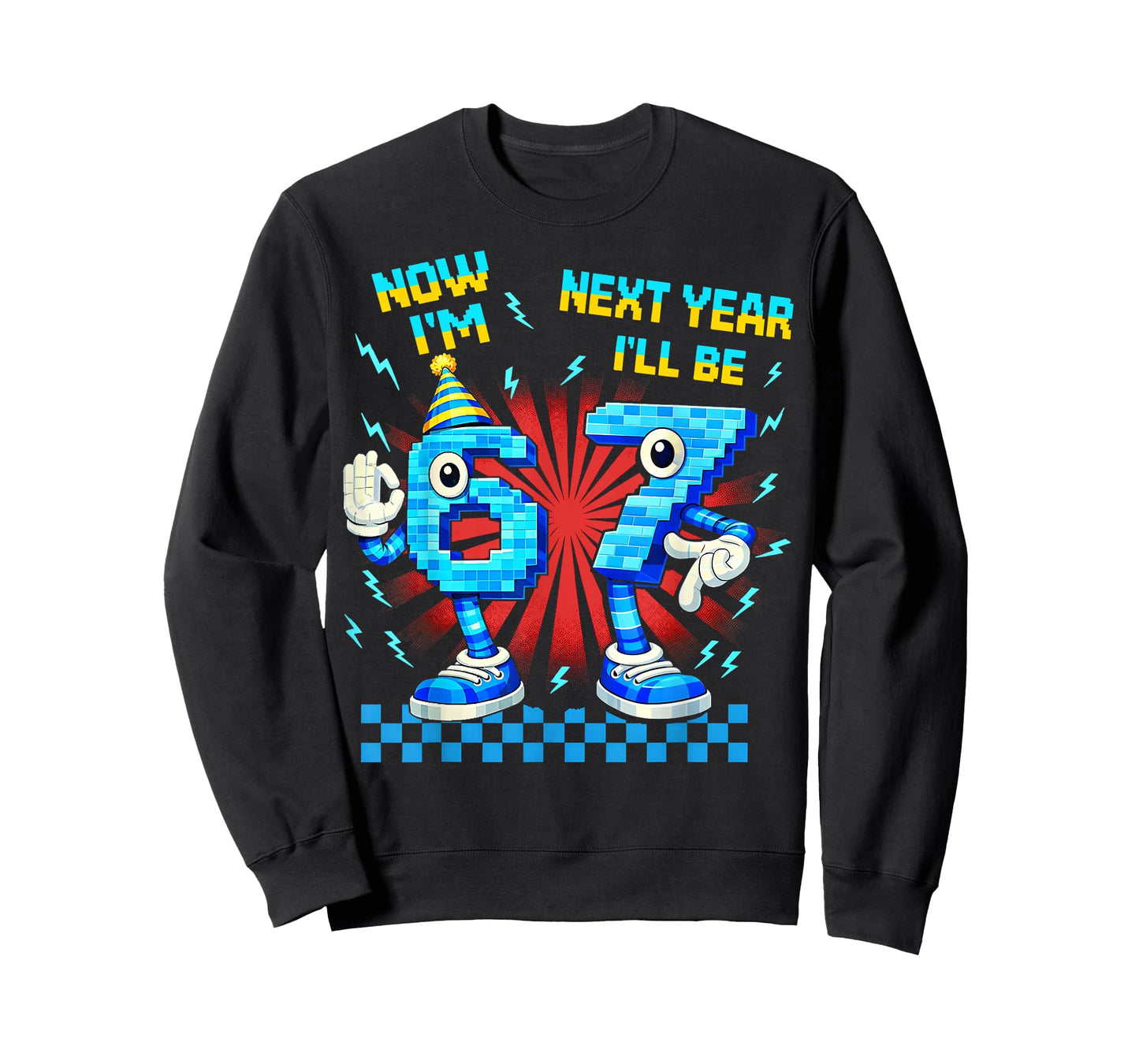 Now I'm 6 Next Year I'll Be 7 67 Brainrot Meme Boy Kid Gifts T-Shirt