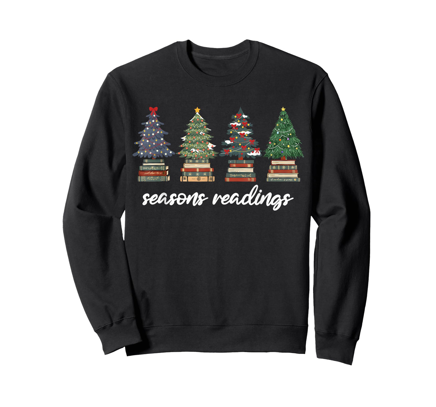 Seasons Readings All Booked for Christmas Xmas Tree Bookish T-Shirt