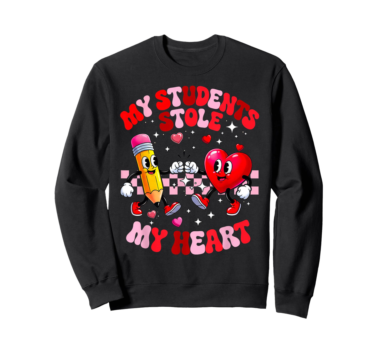 My Students Stole My Heart Groovy Valentine Teacher T-Shirt
