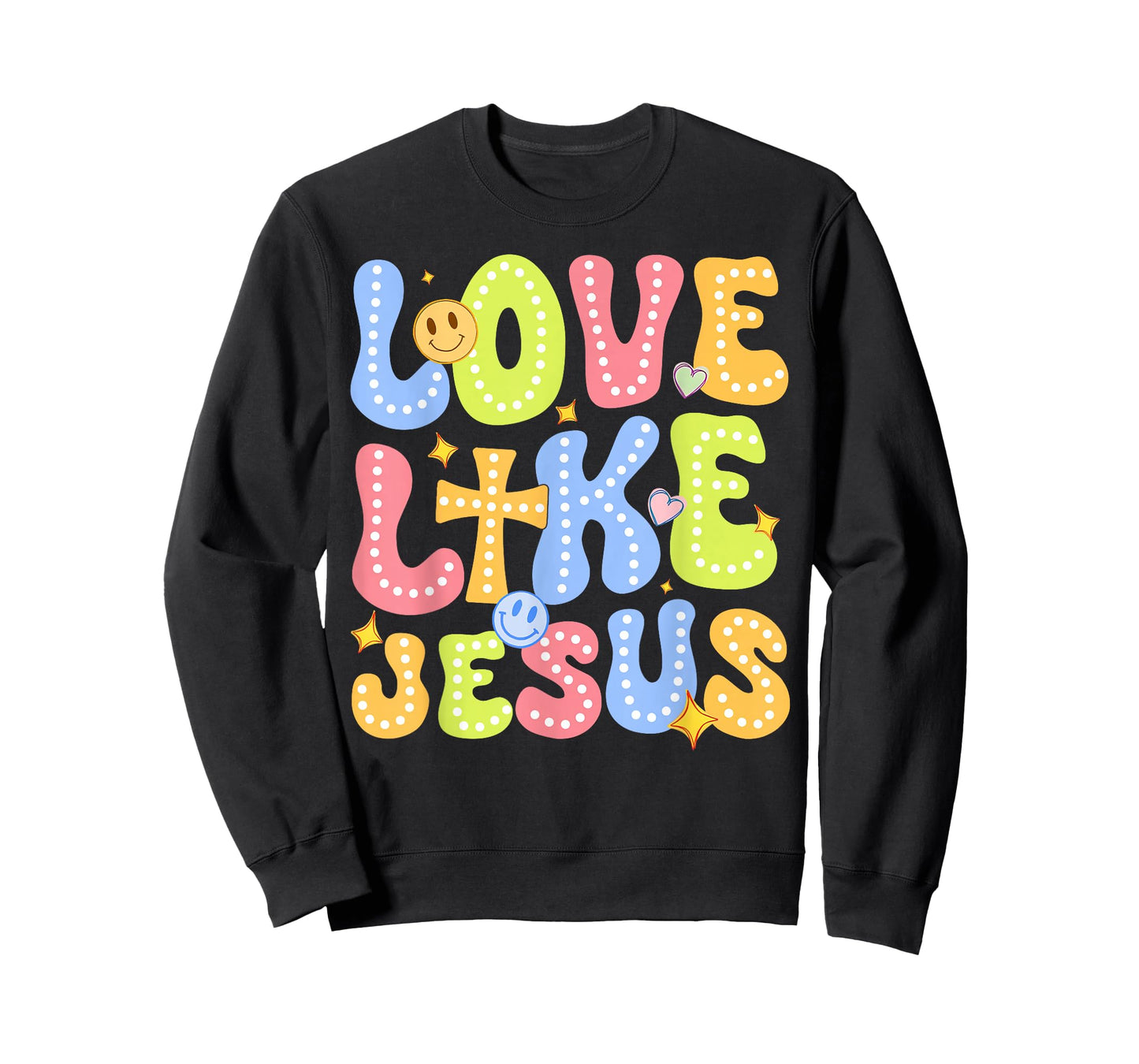 Love Like Jesus Groovy Valentine God Christian Boy Girl T-Shirt