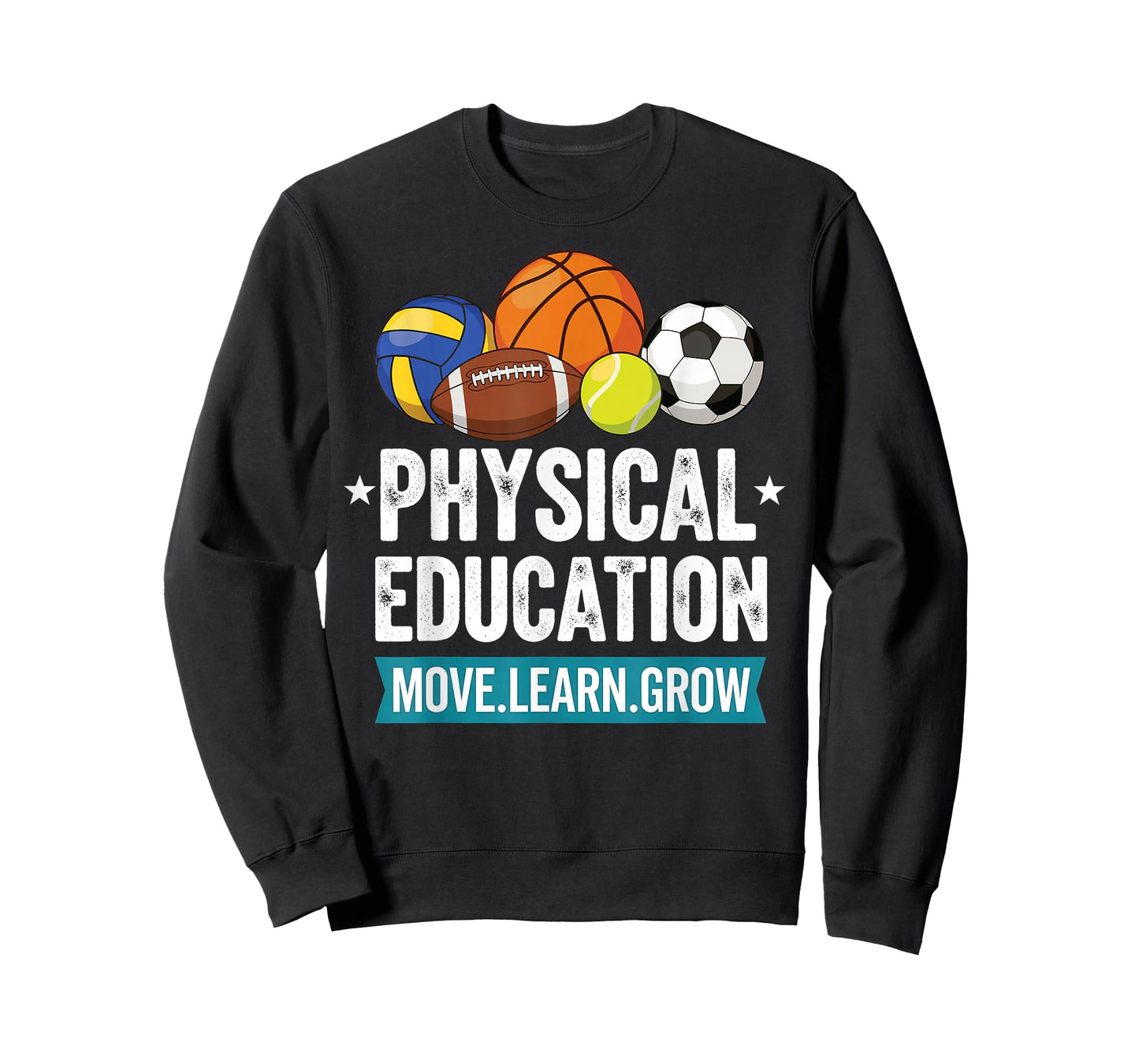 Physical Education PE Teacher Move Learn Grow T-Shirt