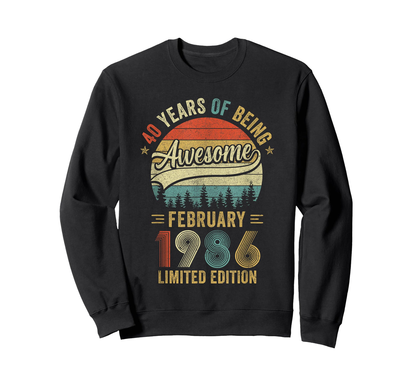 Vintage February 1986 Old 40Th Birthday Men Women T-Shirt