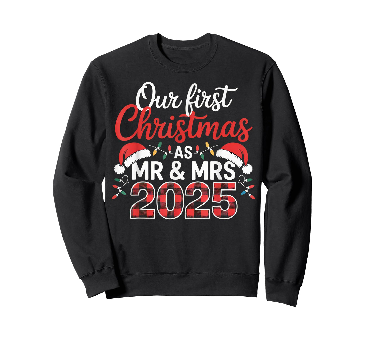 Our First Christmas as Mr and Mrs 2025 Matching Couple T-Shirt