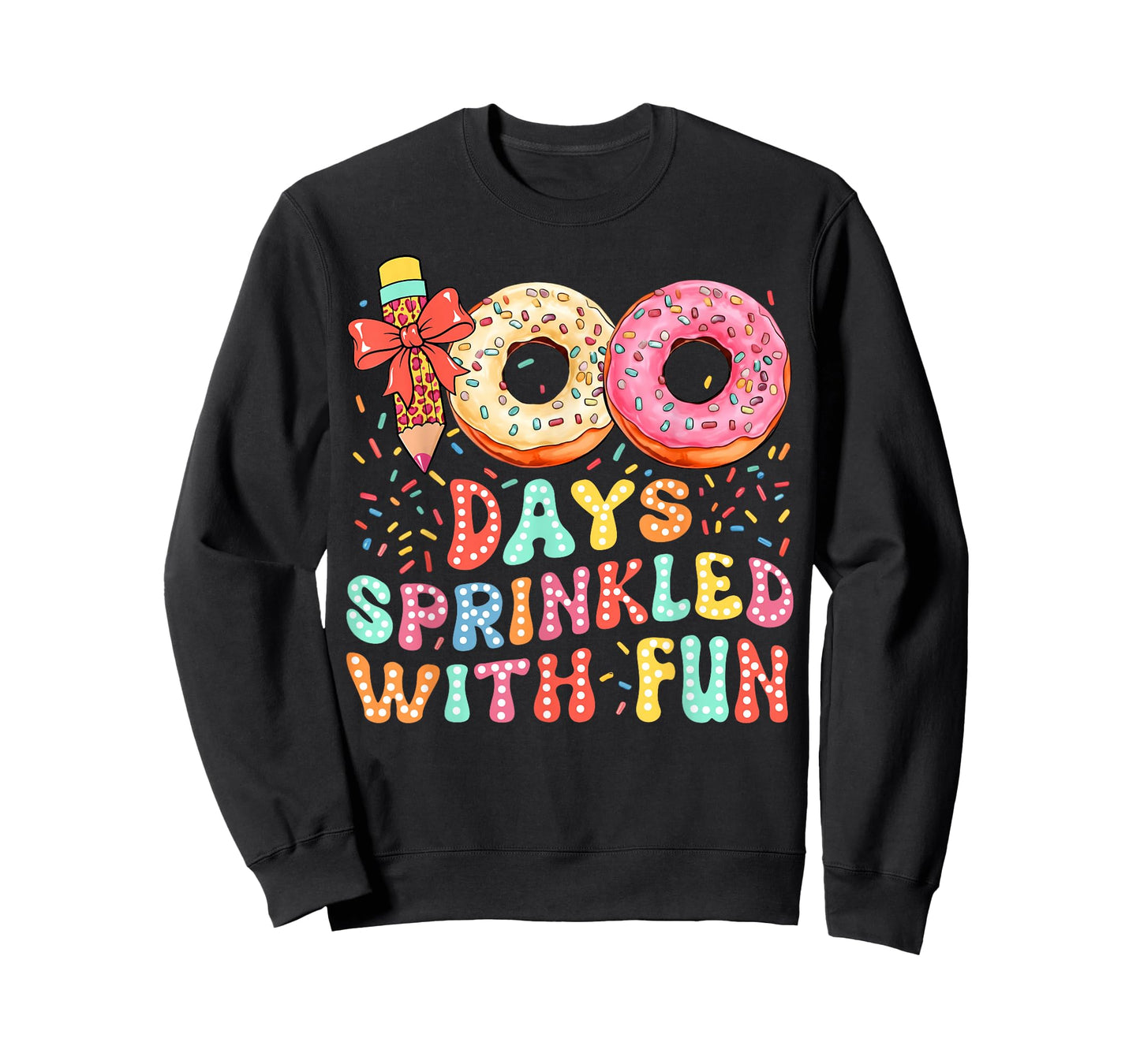 100 Days Sprinkled with Fun Pink Cupcake Donut Girl Kid T-Shirt