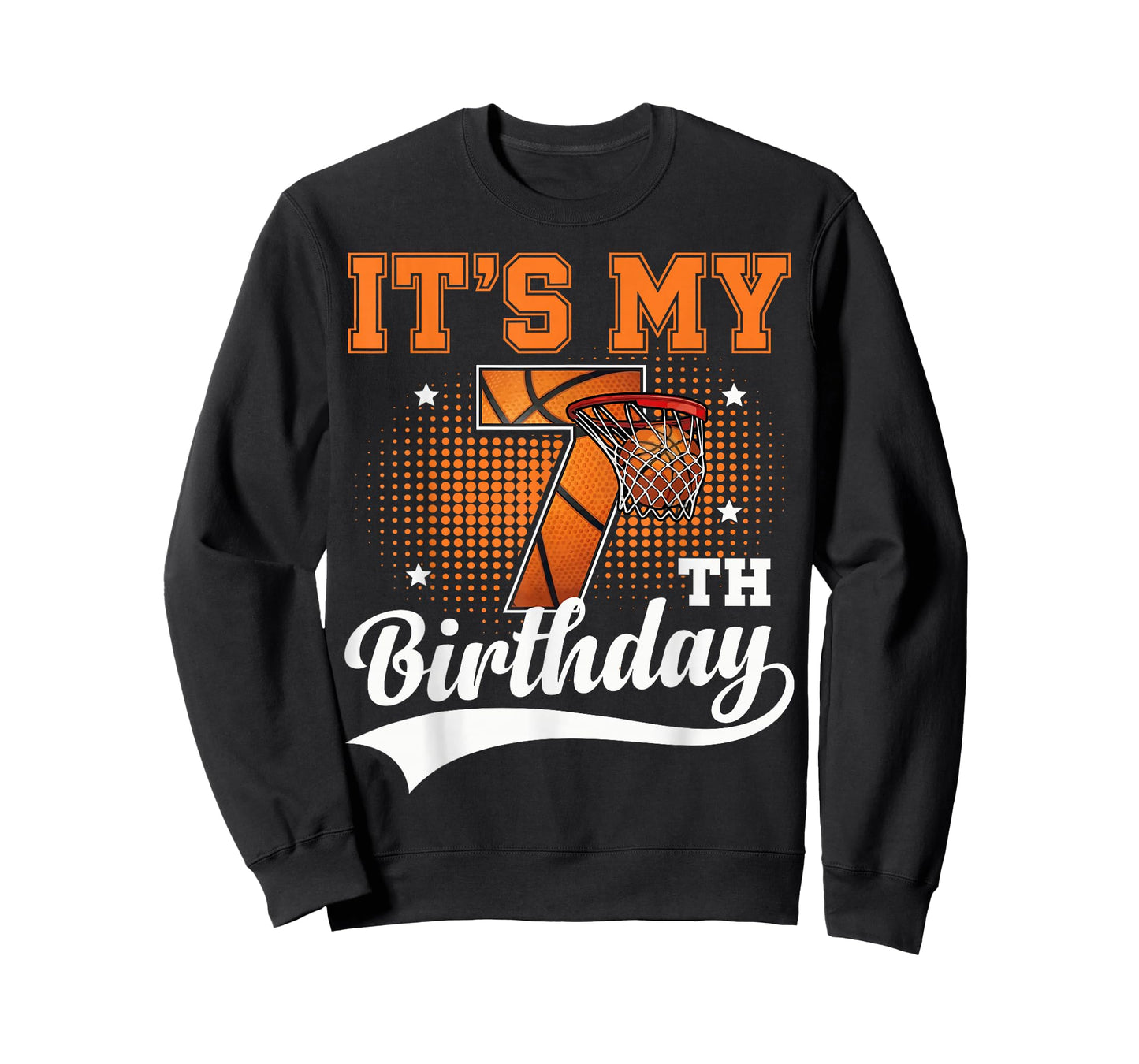 7th Birthday Shirt Boy Basketball Kids Seven 7 Year Old T-Shirt