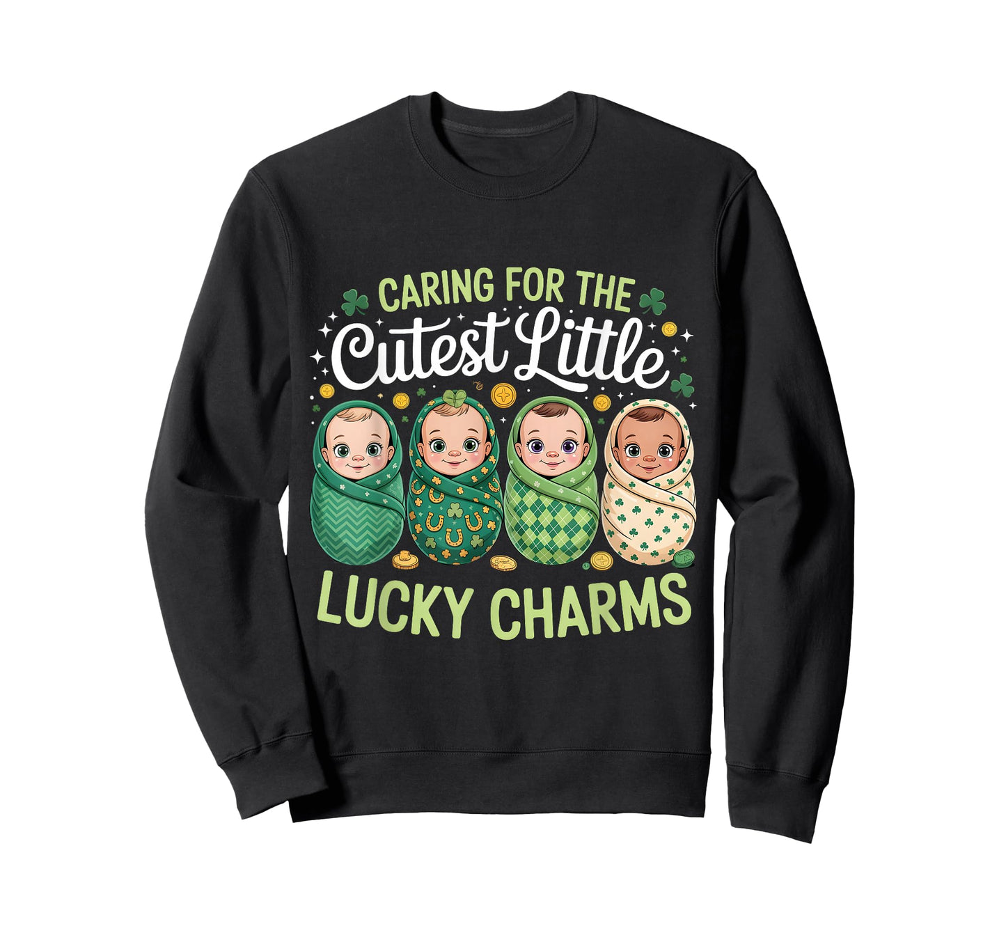 St Patricks Day NICU Nurse Baby Women OBGYN T-Shirt
