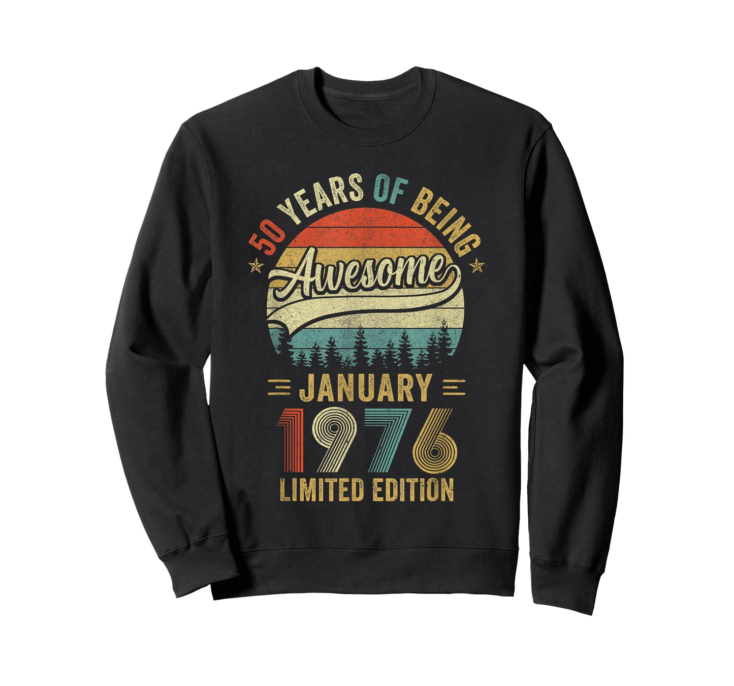 Vintage January 1976 Old 50Th Birthday Men Women T-Shirt