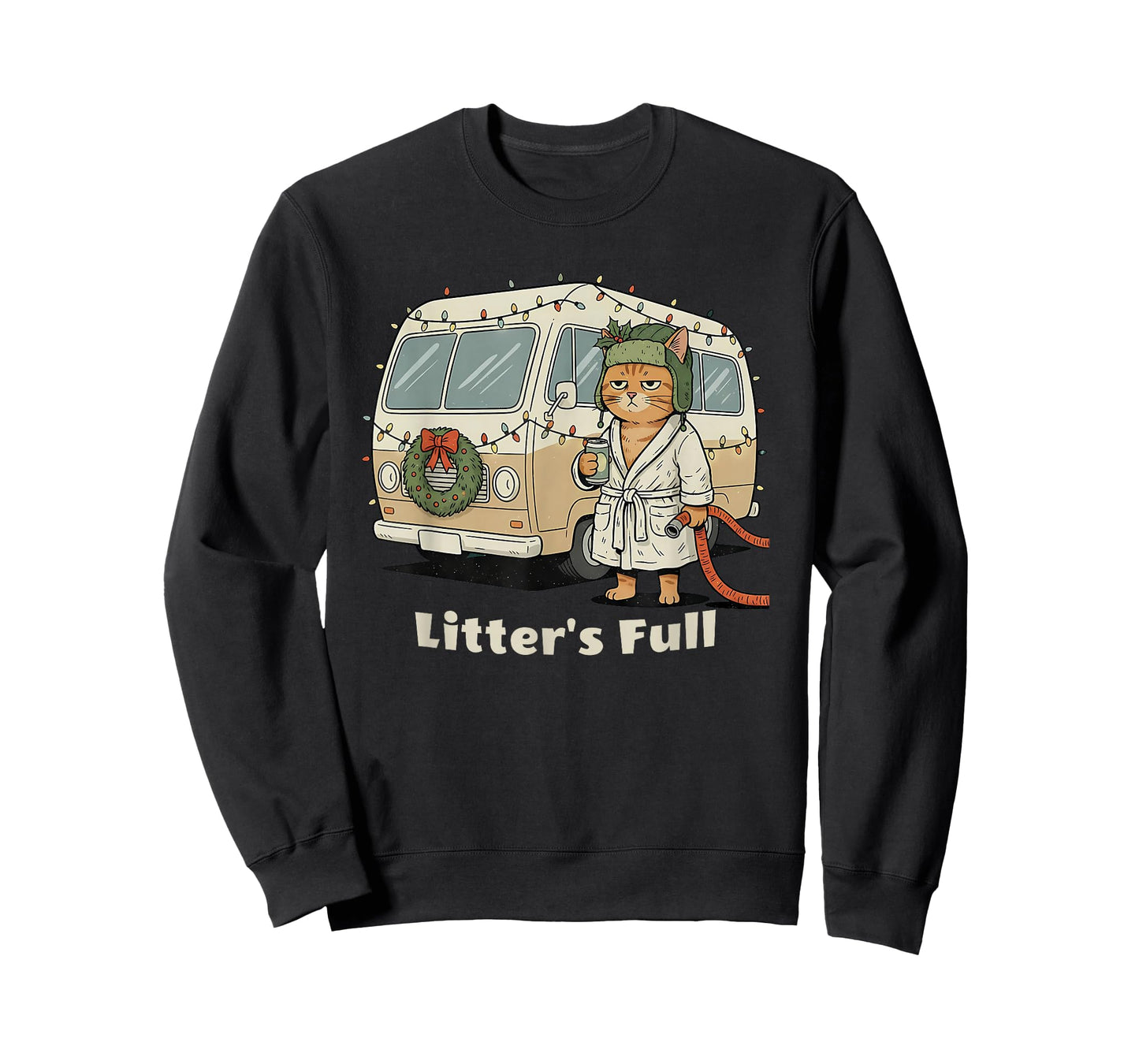 Litter's Full Christmas Cat, Funny Christmas Kitty Vacation T-Shirt
