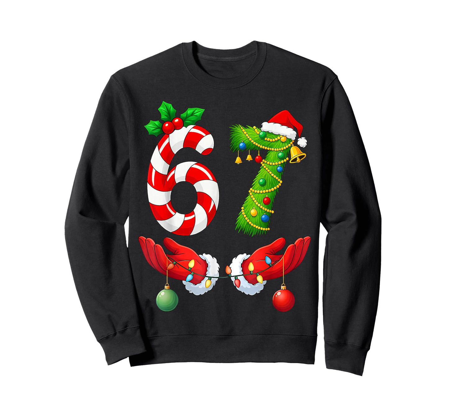 67 Christmas 6 7 Meme Pajamas Holiday Gen Alpha Slang T-Shirt
