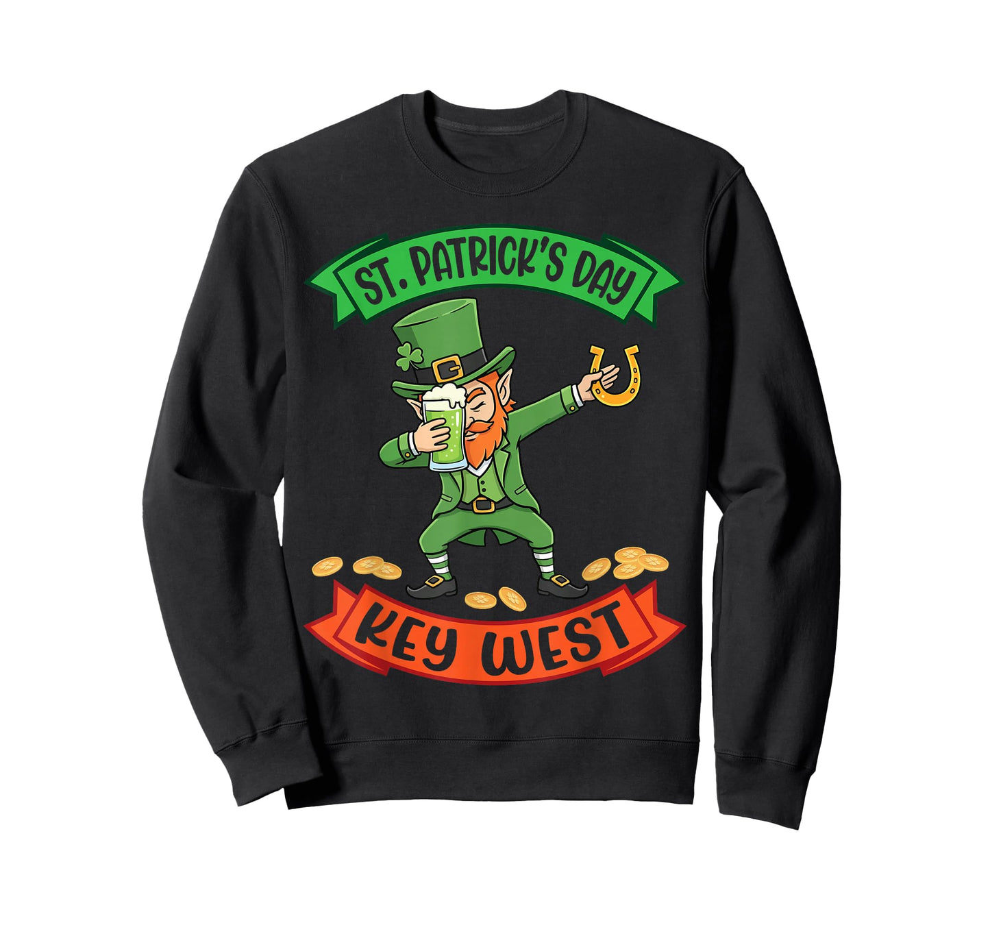 Dabbing Leprechaun Saint Patricks Day in Key West Beer Gold T-Shirt